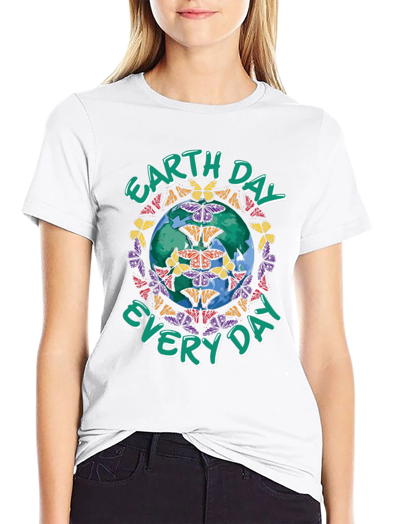 Earth Day Butterfly Globe Graphic Tee