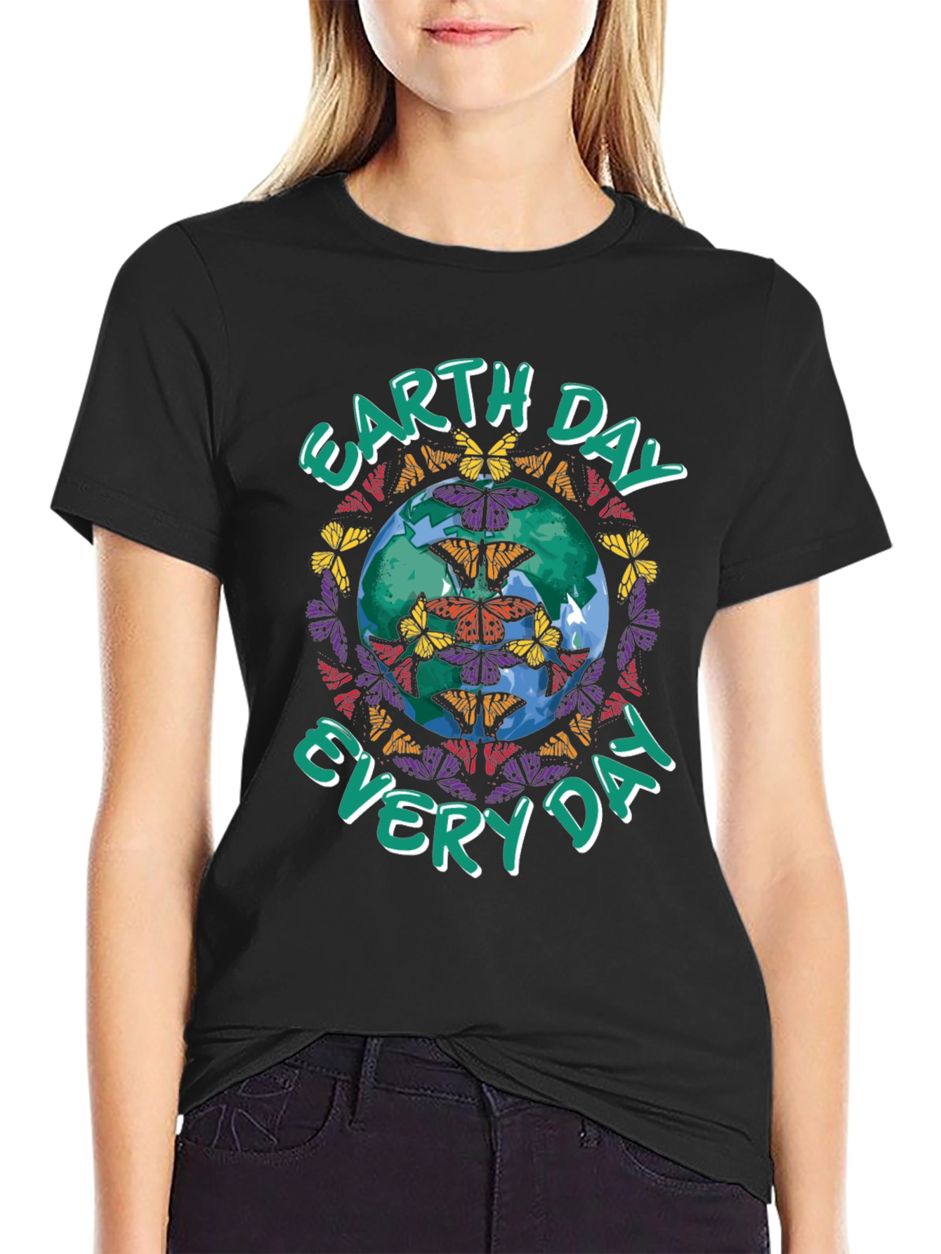 Earth Day Butterfly Globe Graphic Tee