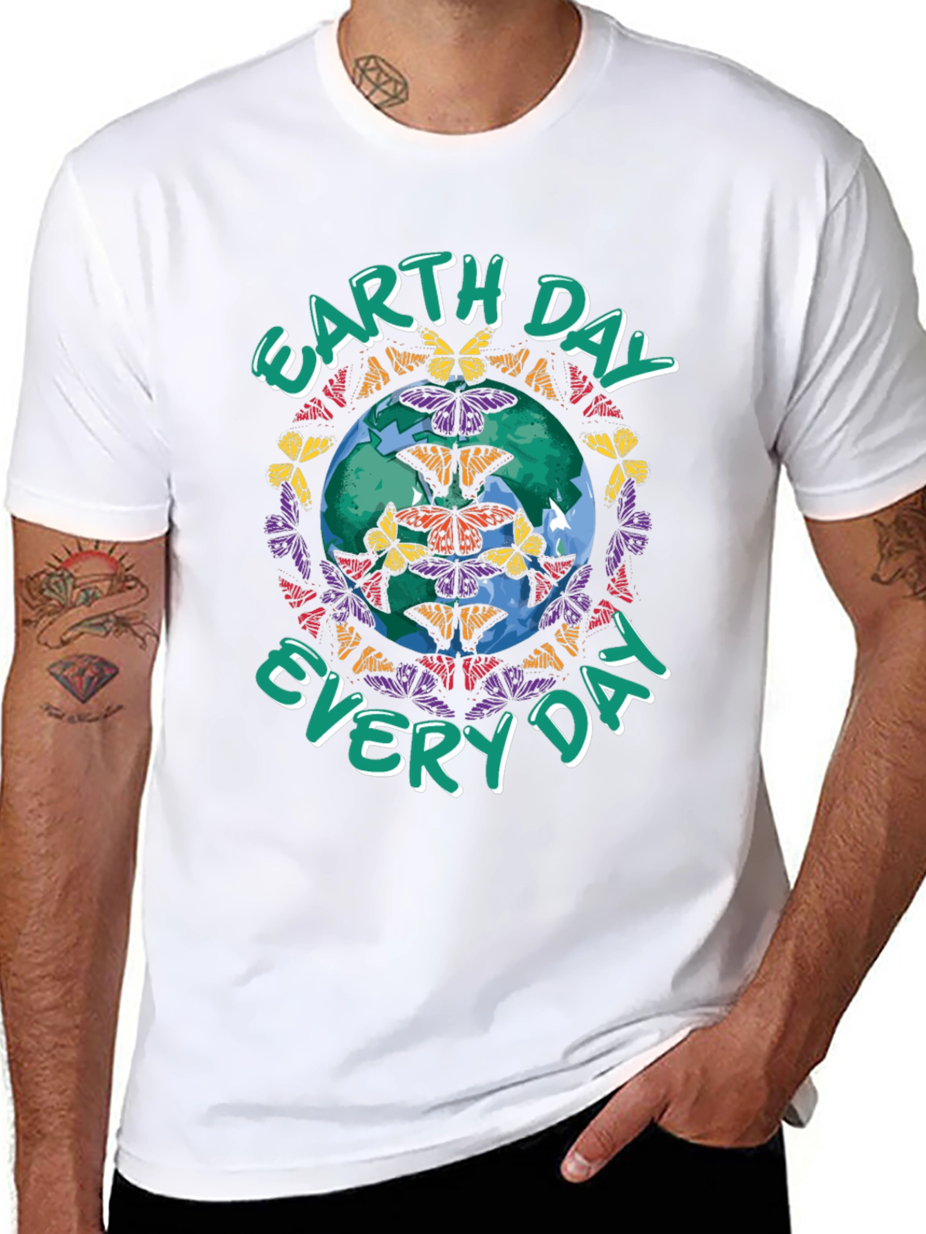 Earth Day Butterfly Globe Graphic Tee