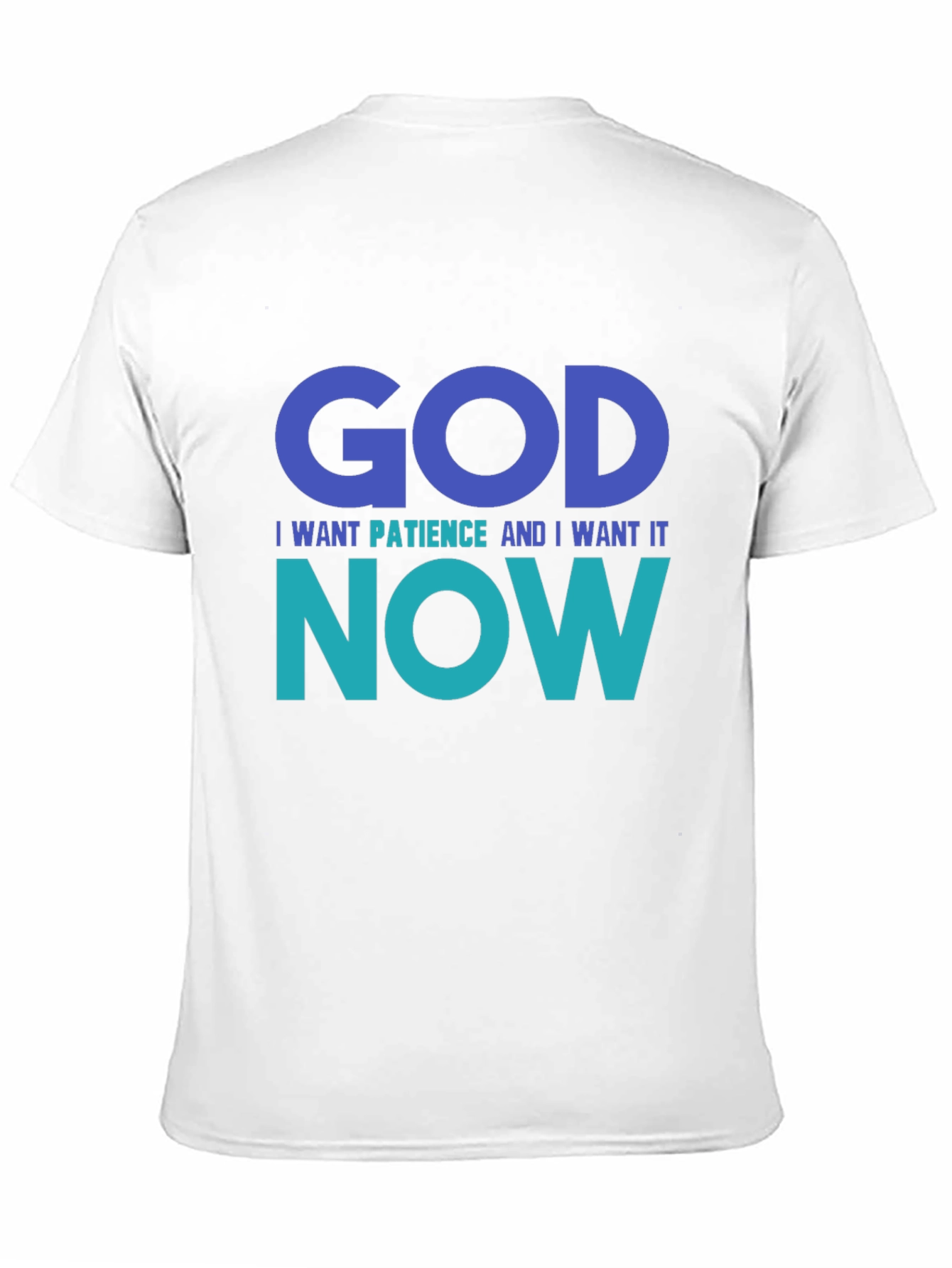 Funny God Patience Graphic T-Shirt - Black