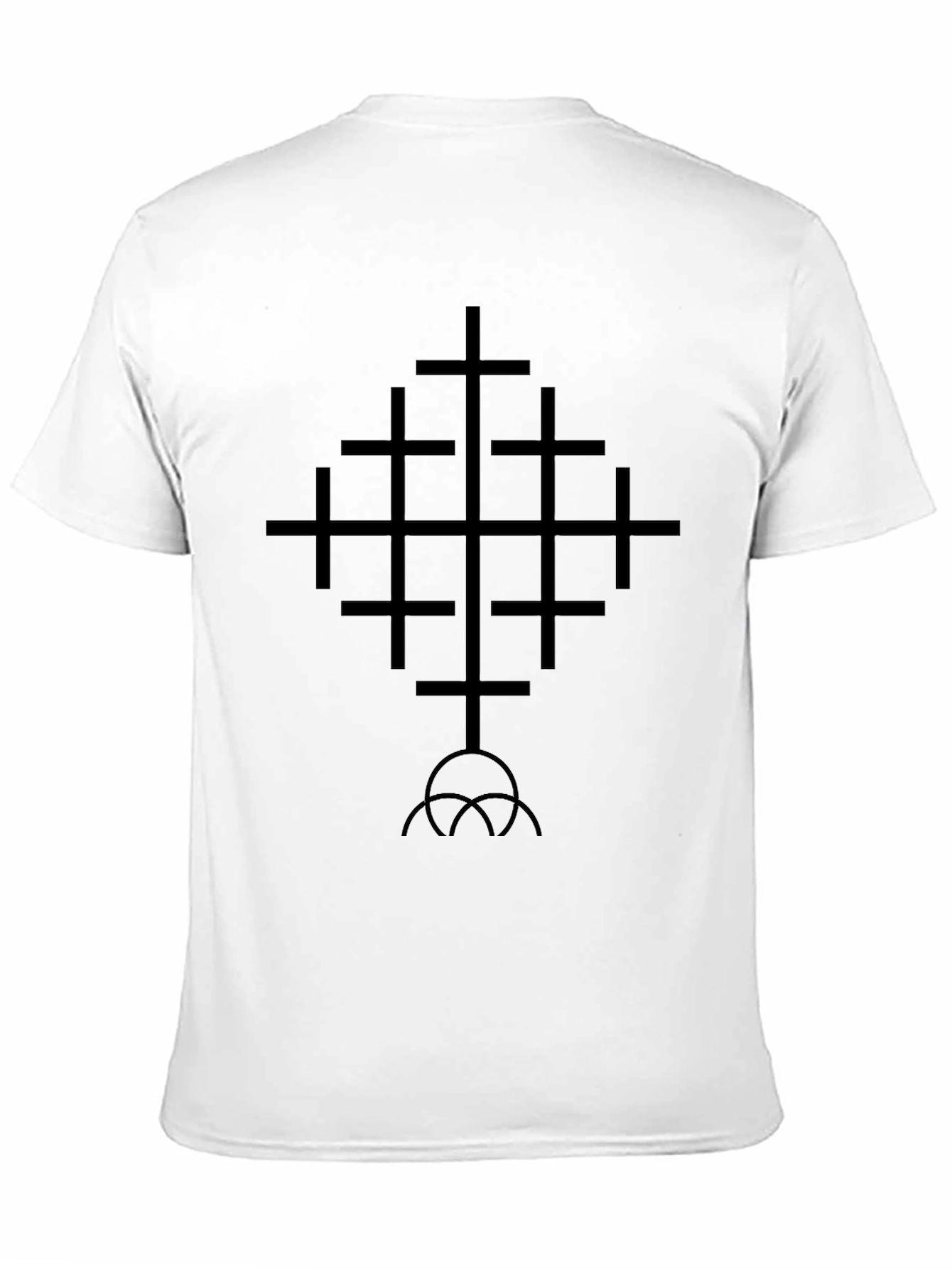 Geometric Cross Graphic Tee - Black
