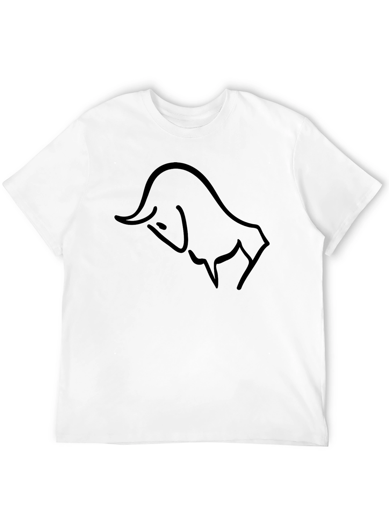 Minimalist Bull Graphic Black T-Shirt