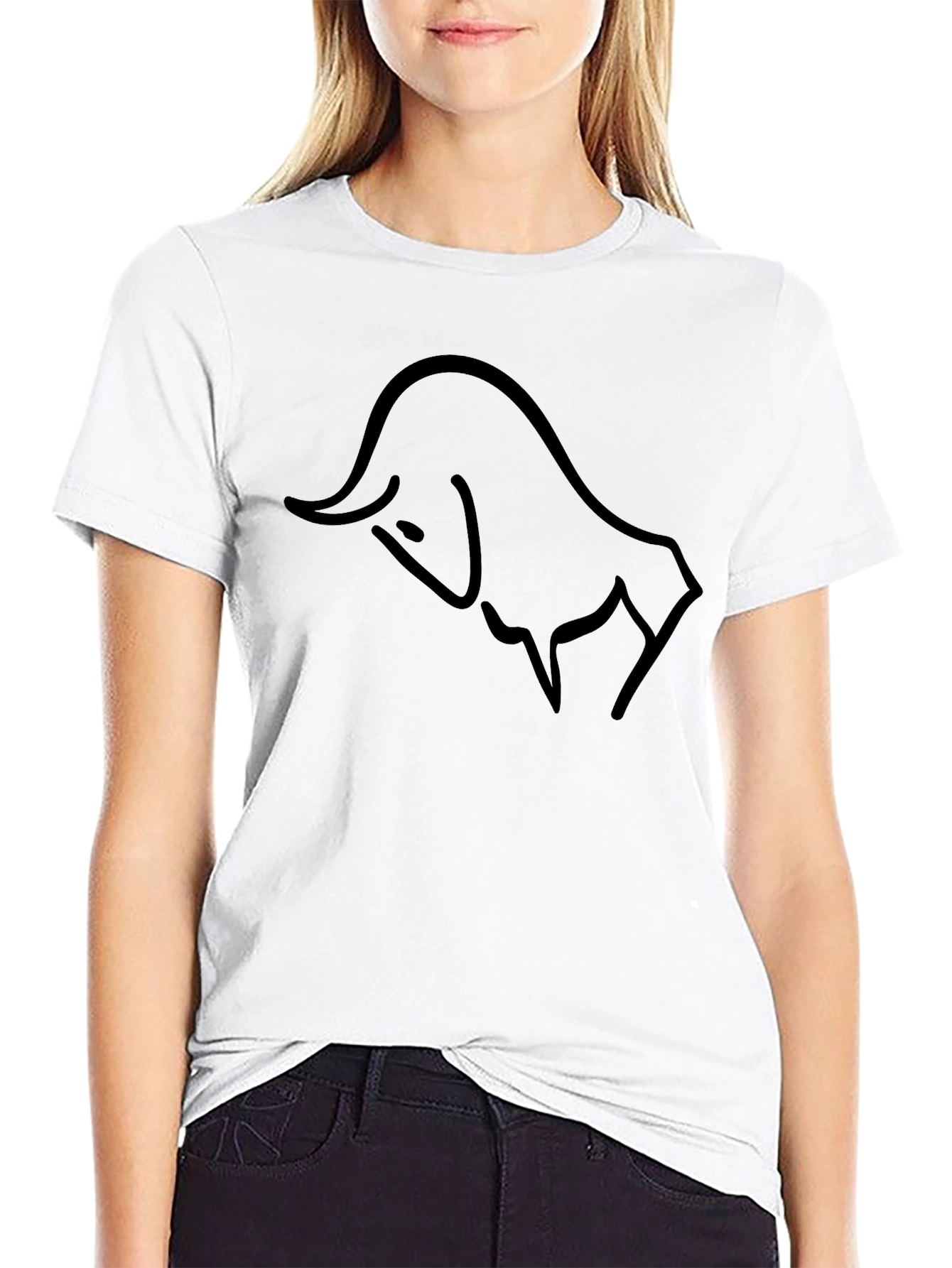 Minimalist Bull Graphic Black T-Shirt