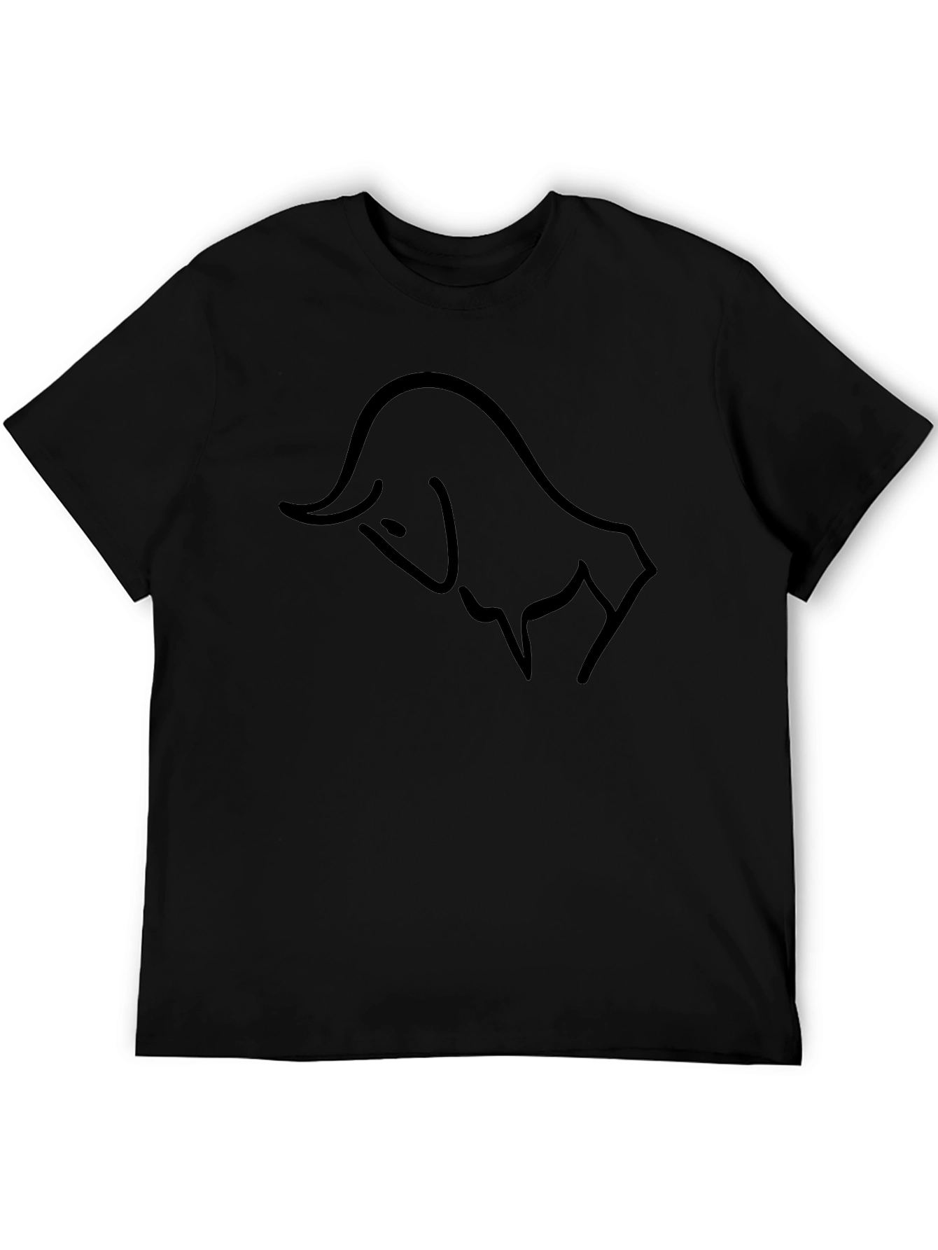 Minimalist Bull Graphic Black T-Shirt