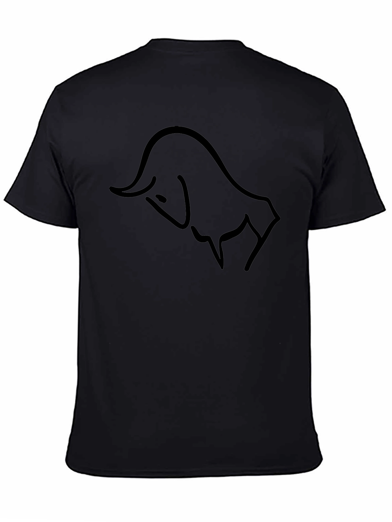 Minimalist Bull Graphic Black T-Shirt