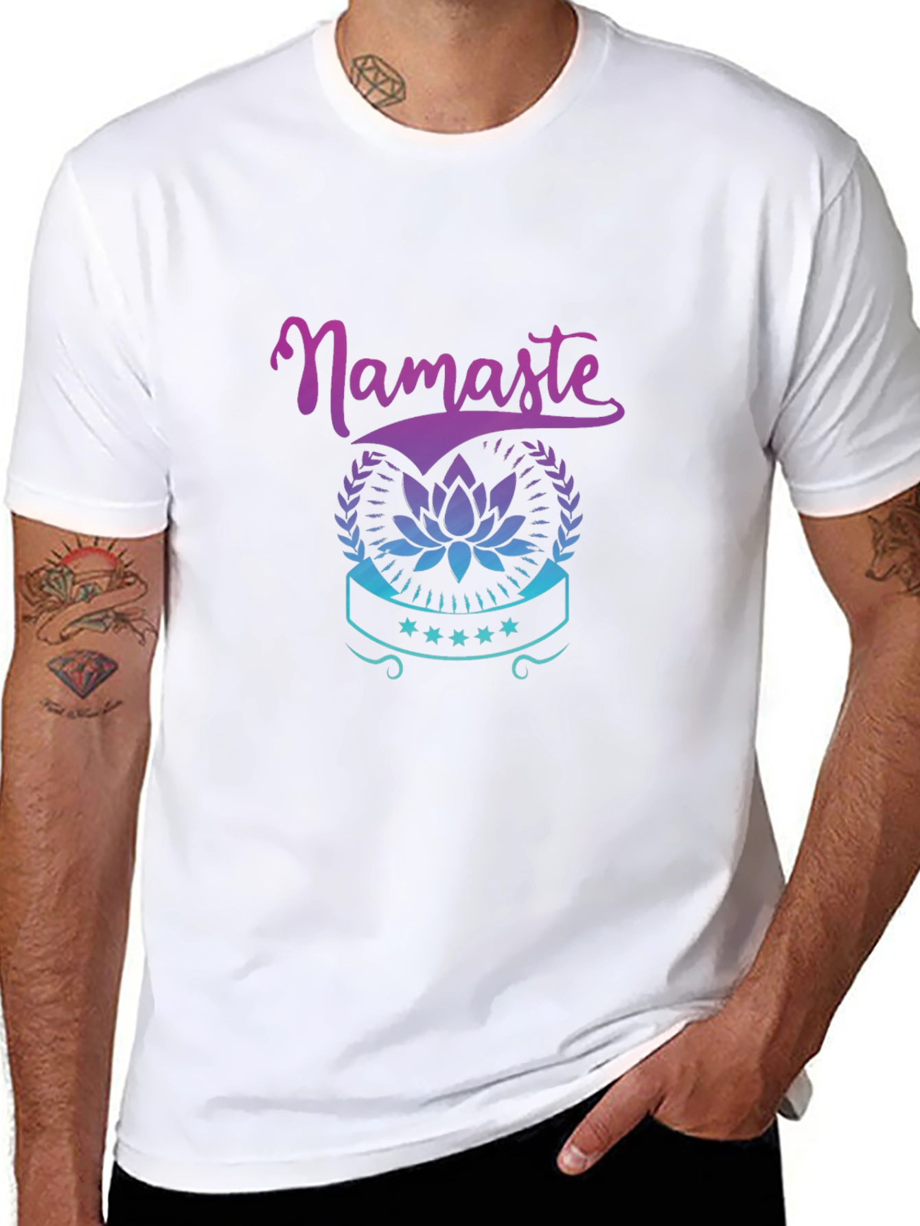 Namaste Lotus Graphic Tee - Black T-Shirt