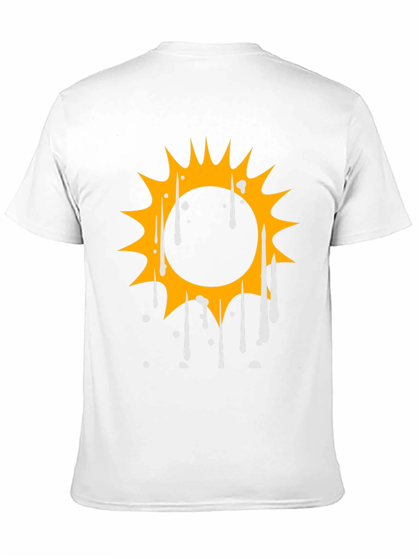 Cool Graphic Tee: Dripping Sun Design - Black