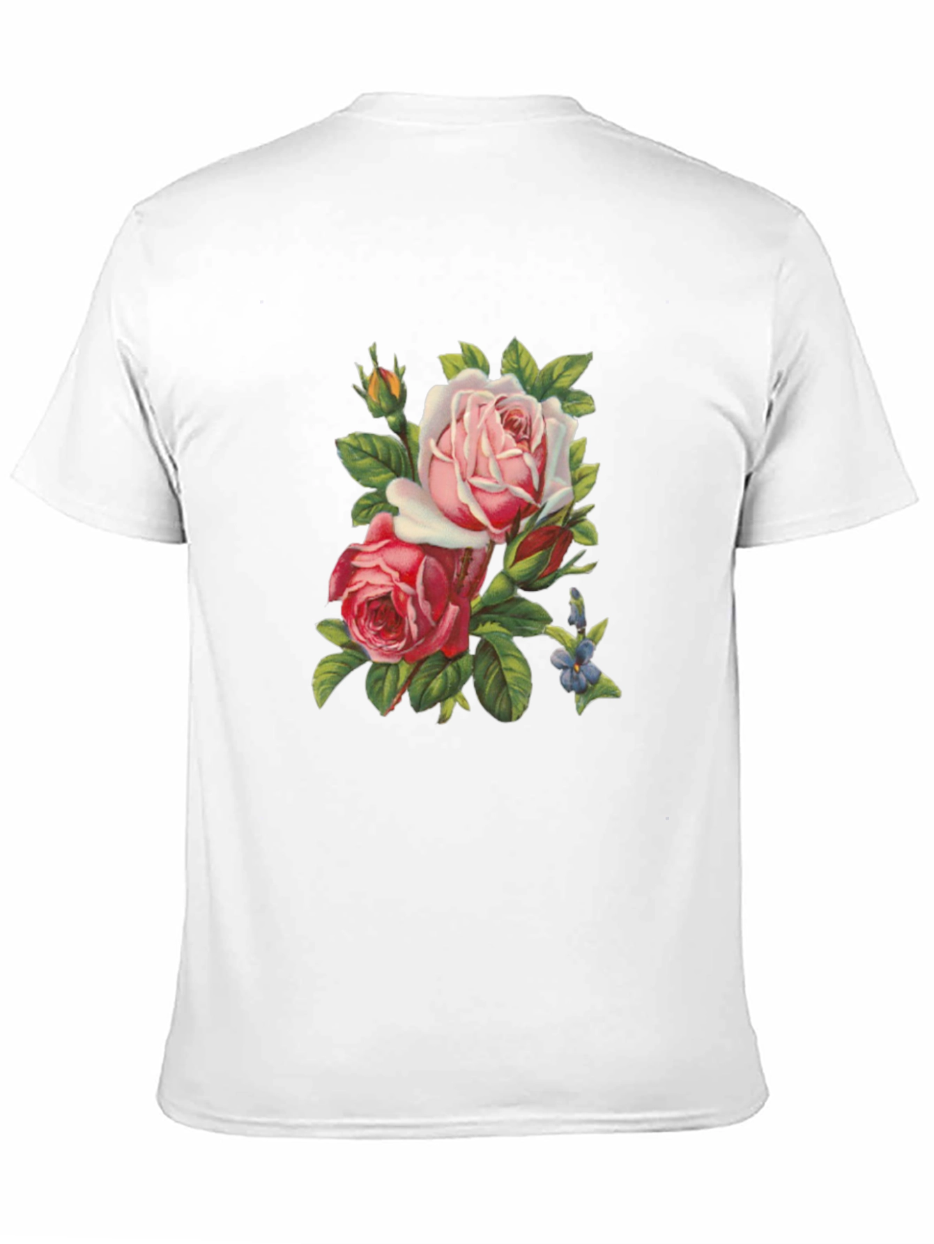 Floral Roses Graphic Tee - Soft Black T-Shirt