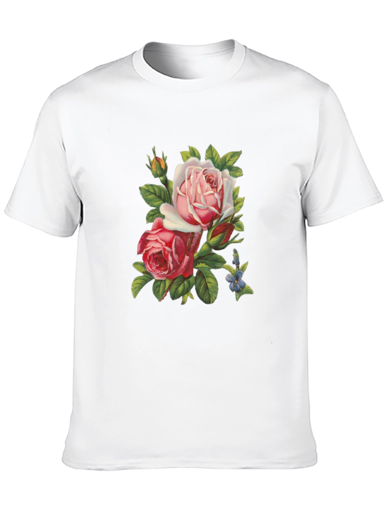 Floral Roses Graphic Tee - Soft Black T-Shirt