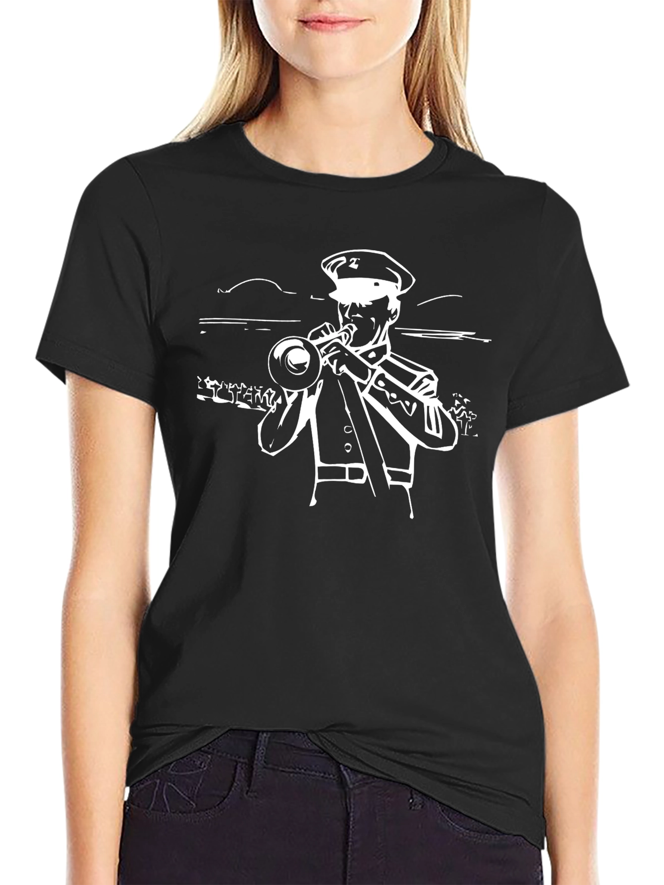 Musician Graphic Tee - Black Cotton T-Shirt