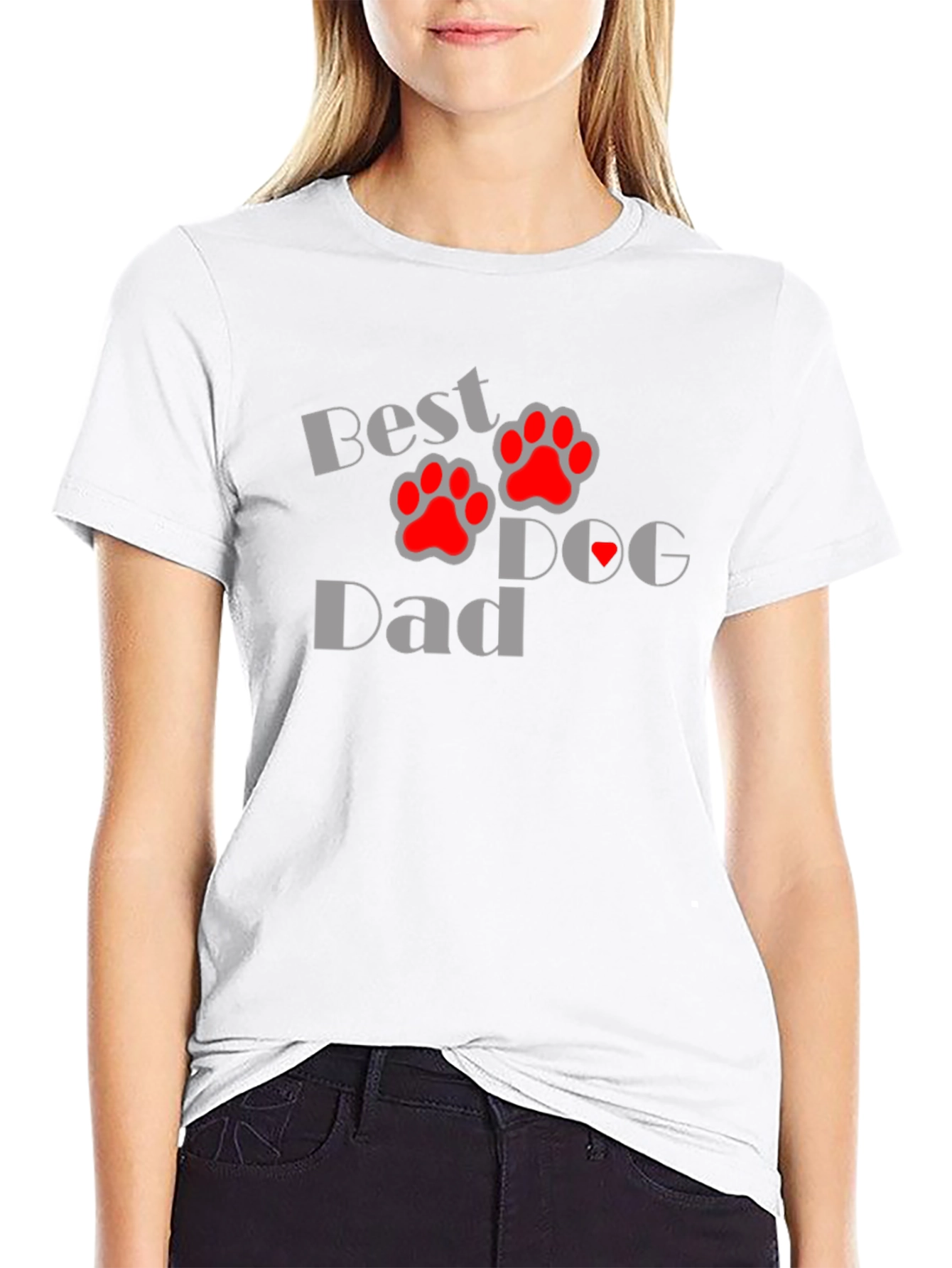 Best Dog Dad T-Shirt - Paw Print Design