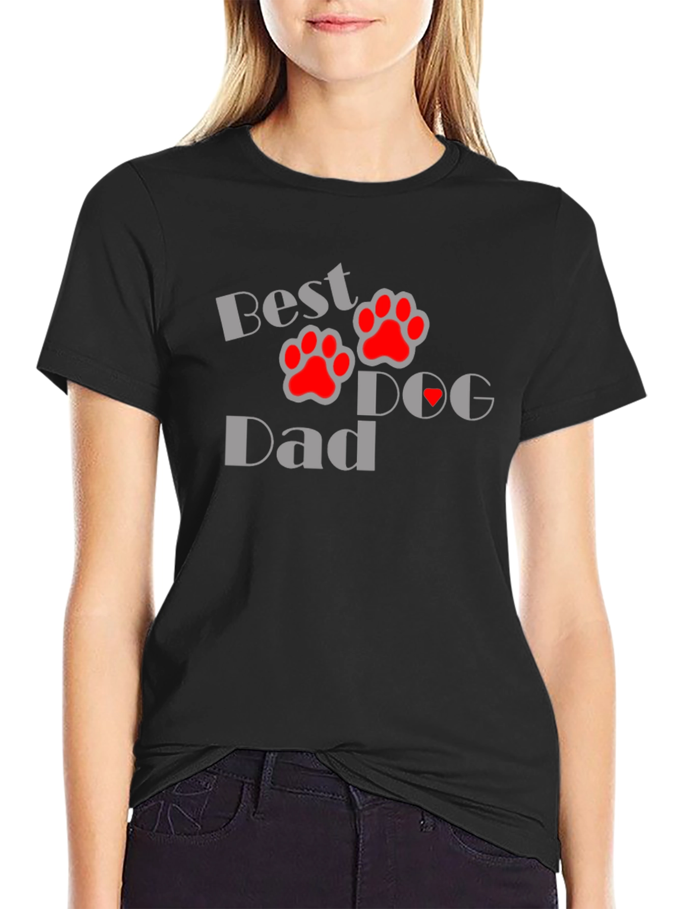 Best Dog Dad T-Shirt - Paw Print Design