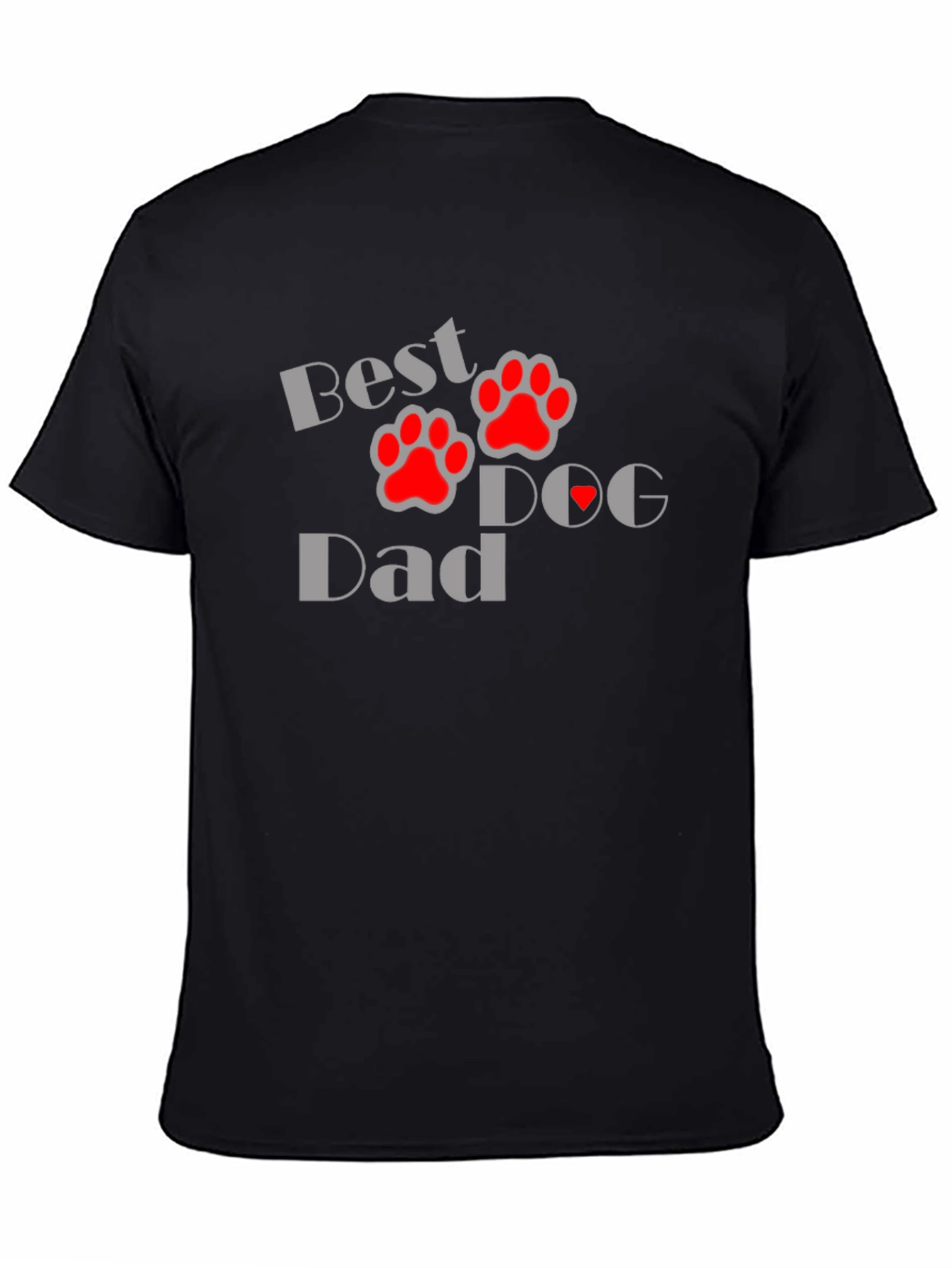 Best Dog Dad T-Shirt - Paw Print Design