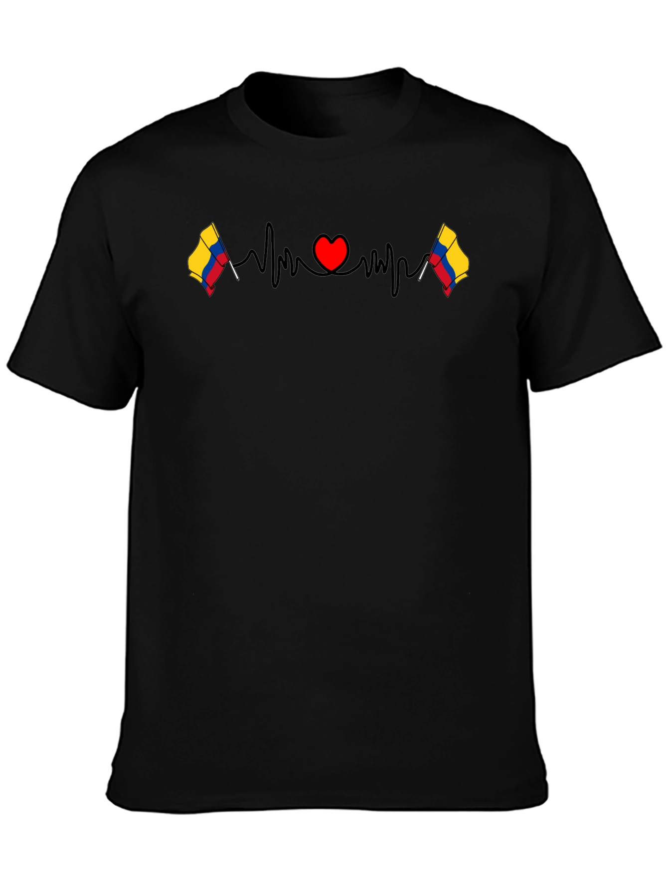 Colombia Flag Heartbeat Graphic T-Shirt