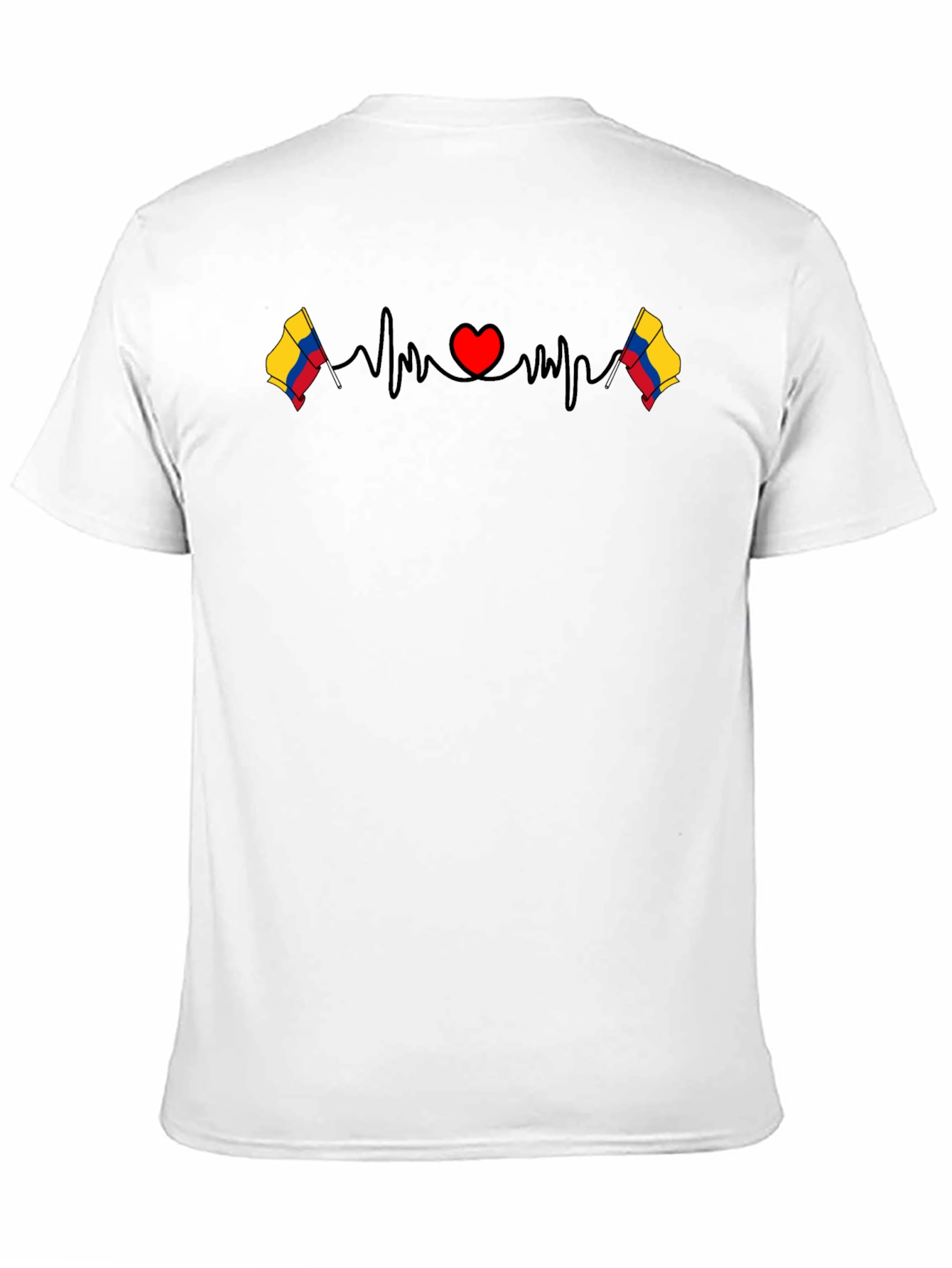 Colombia Flag Heartbeat Graphic T-Shirt