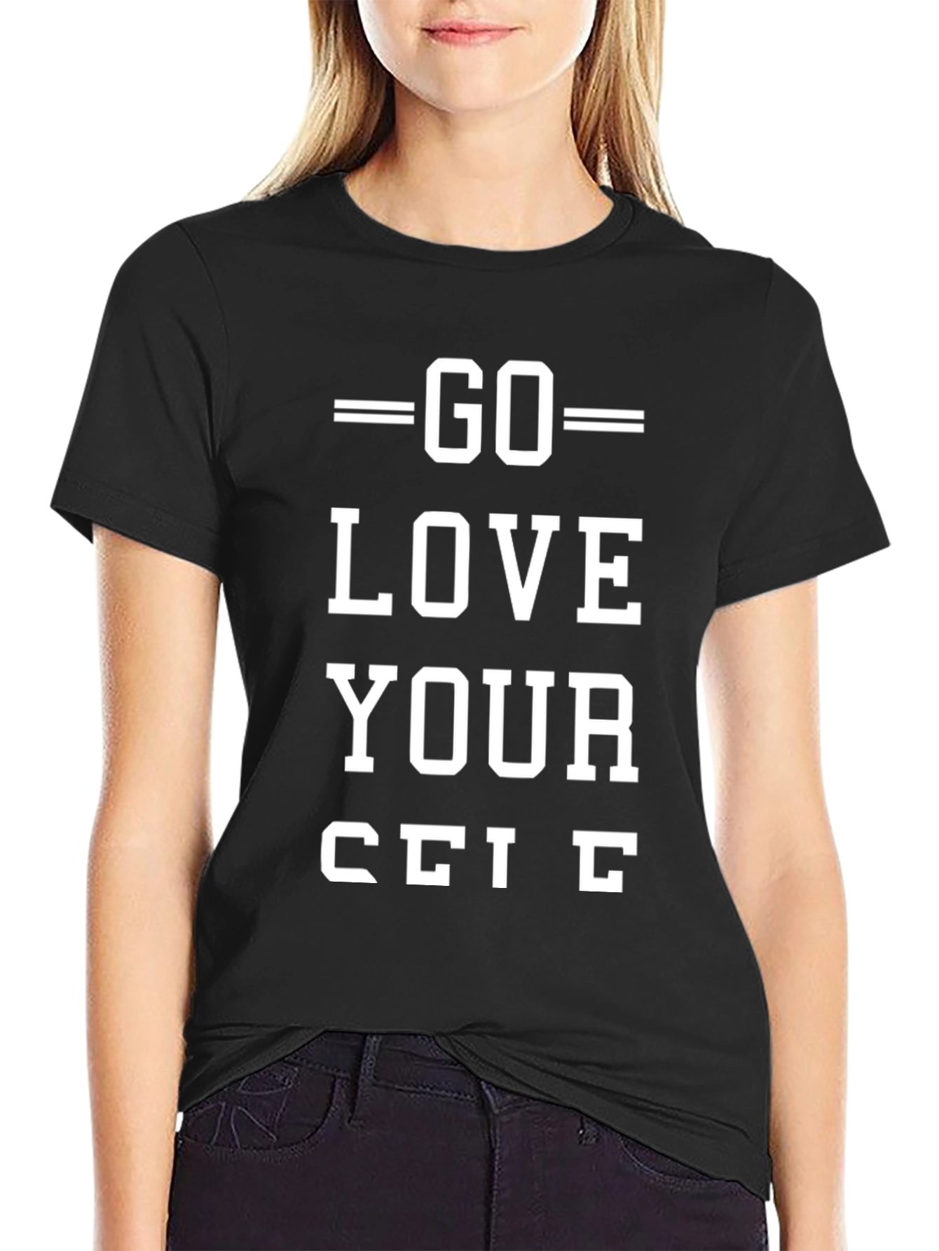 Go Love Yourself Black Graphic Tee