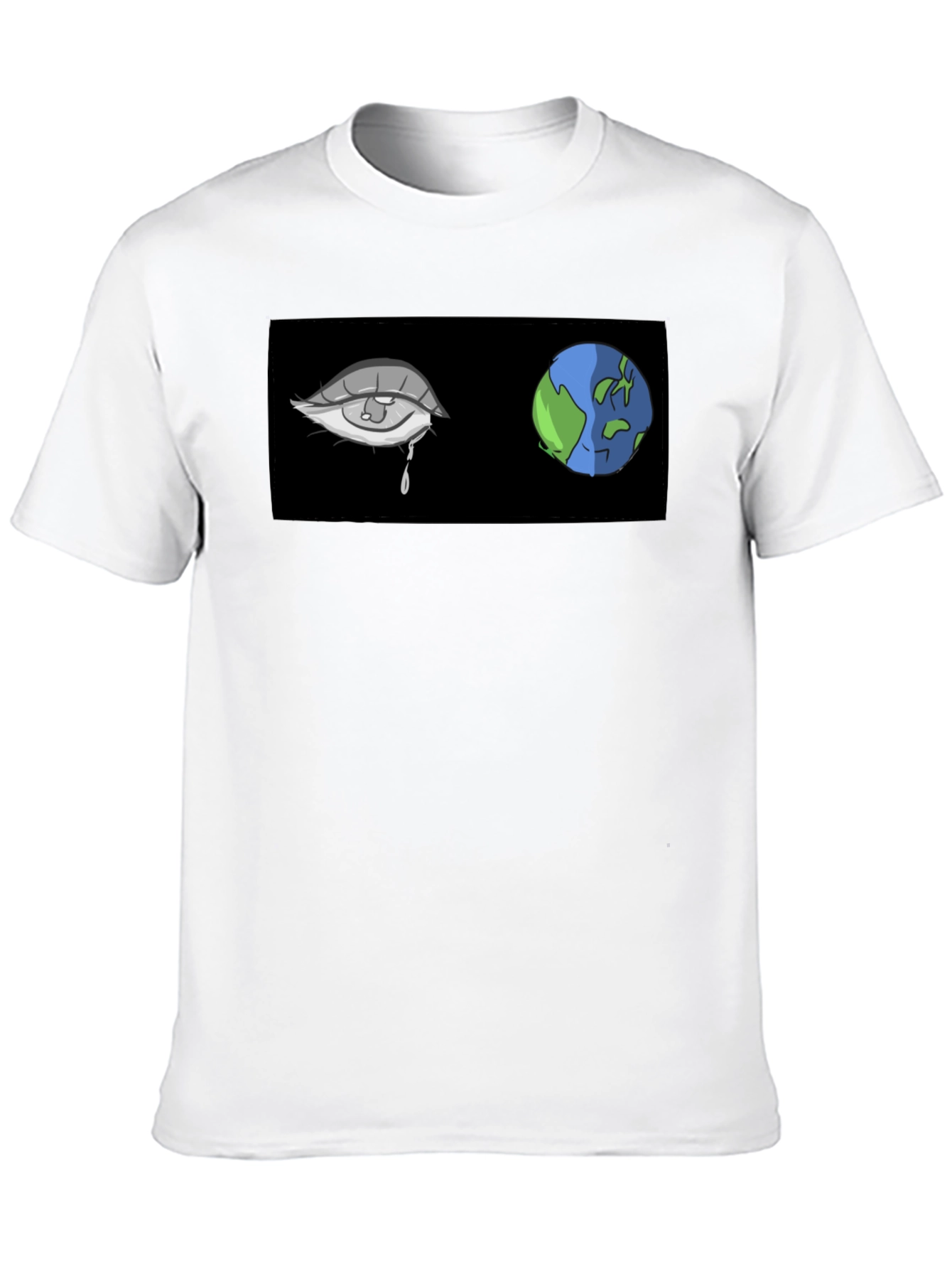Teary Earth Graphic Tee - Black Comfort Fit