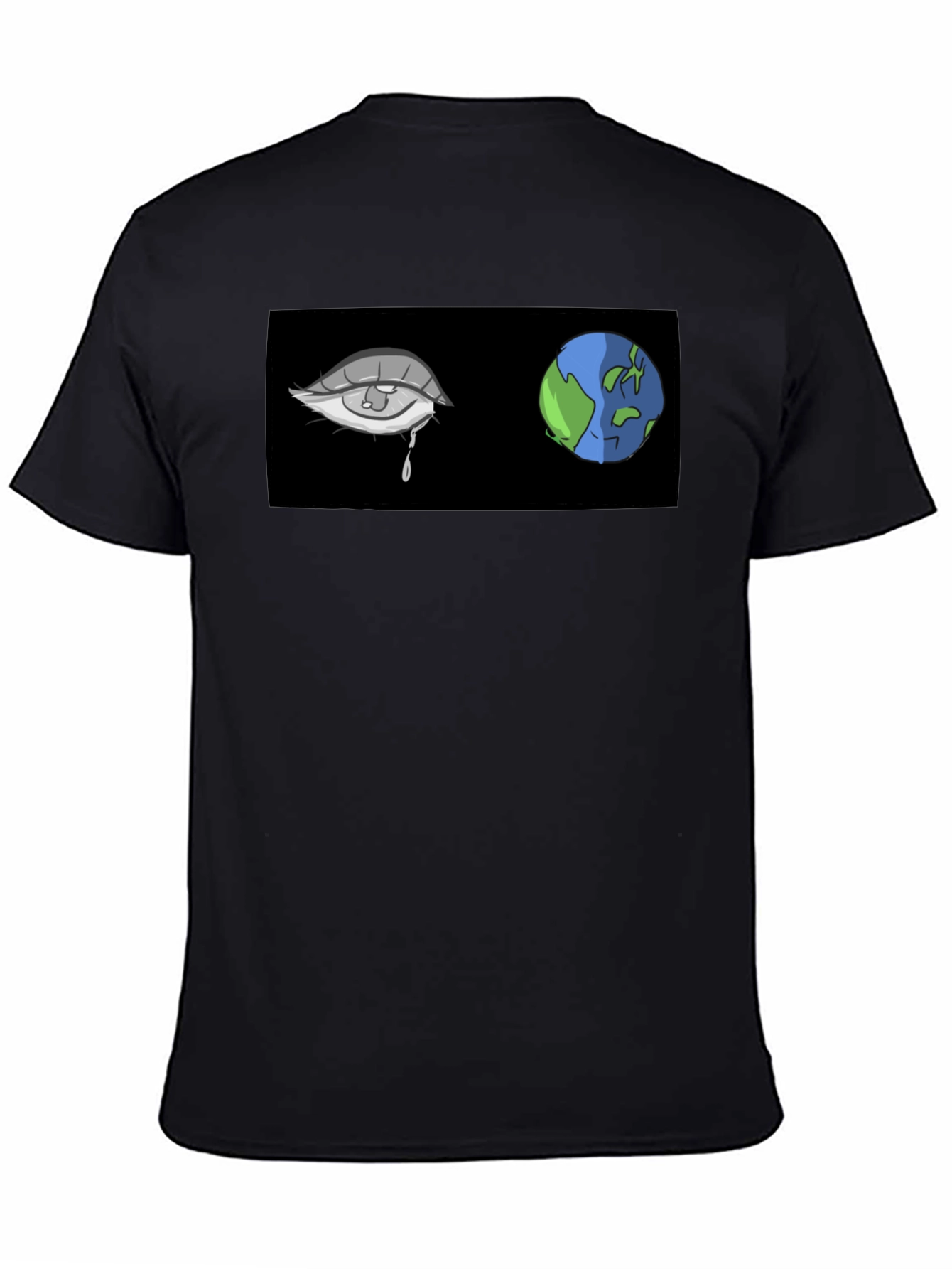 Teary Earth Graphic Tee - Black Comfort Fit