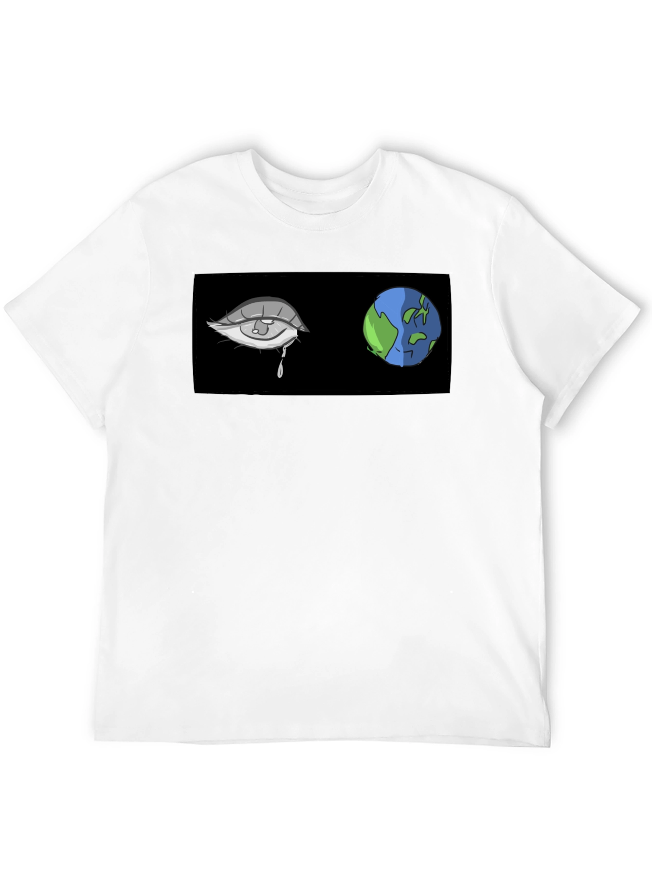 Teary Earth Graphic Tee - Black Comfort Fit