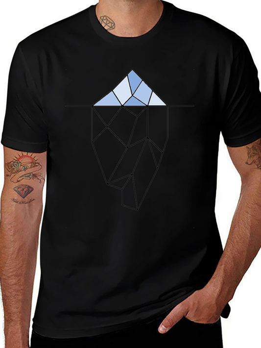 Geometric Iceberg Graphic Tee - Modern Minimalist Design