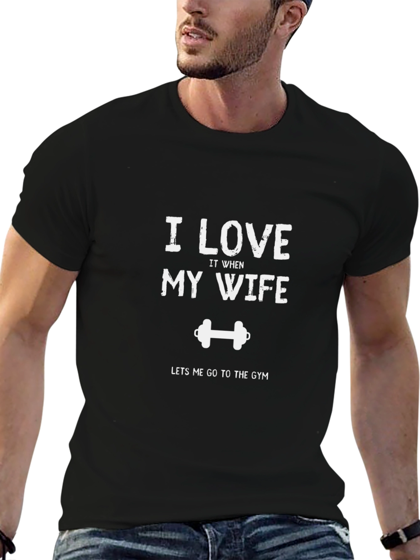 Funny Gym T-Shirt: I Love My Wife Lifting Tee