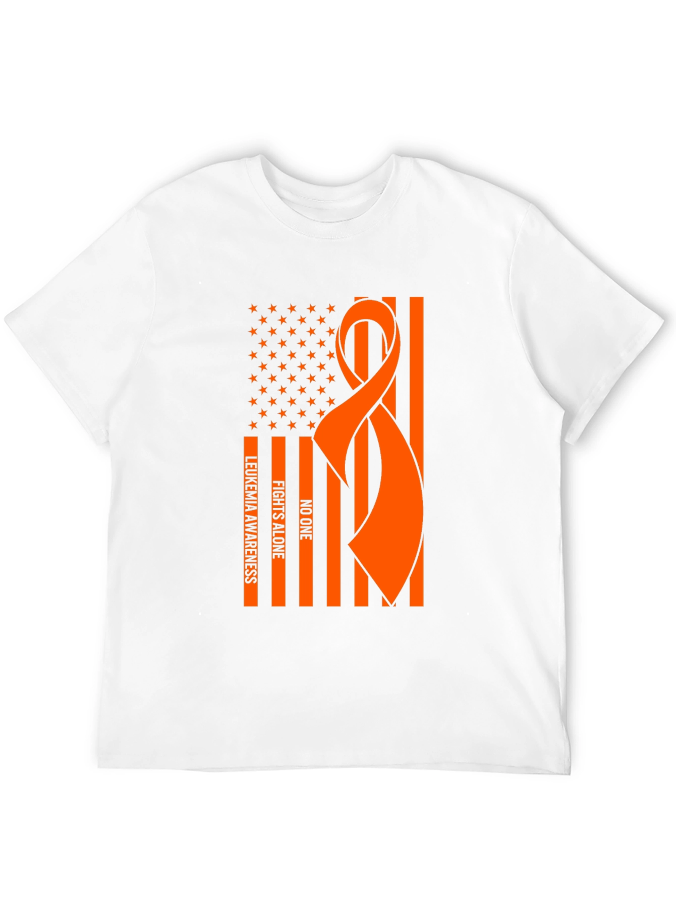 Leukemia Awareness Ribbon USA Flag T-Shirt