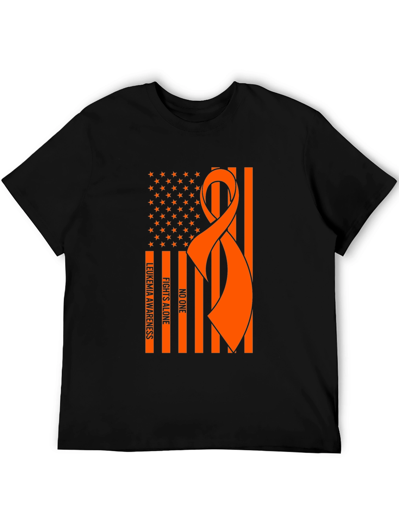 Leukemia Awareness Ribbon USA Flag T-Shirt