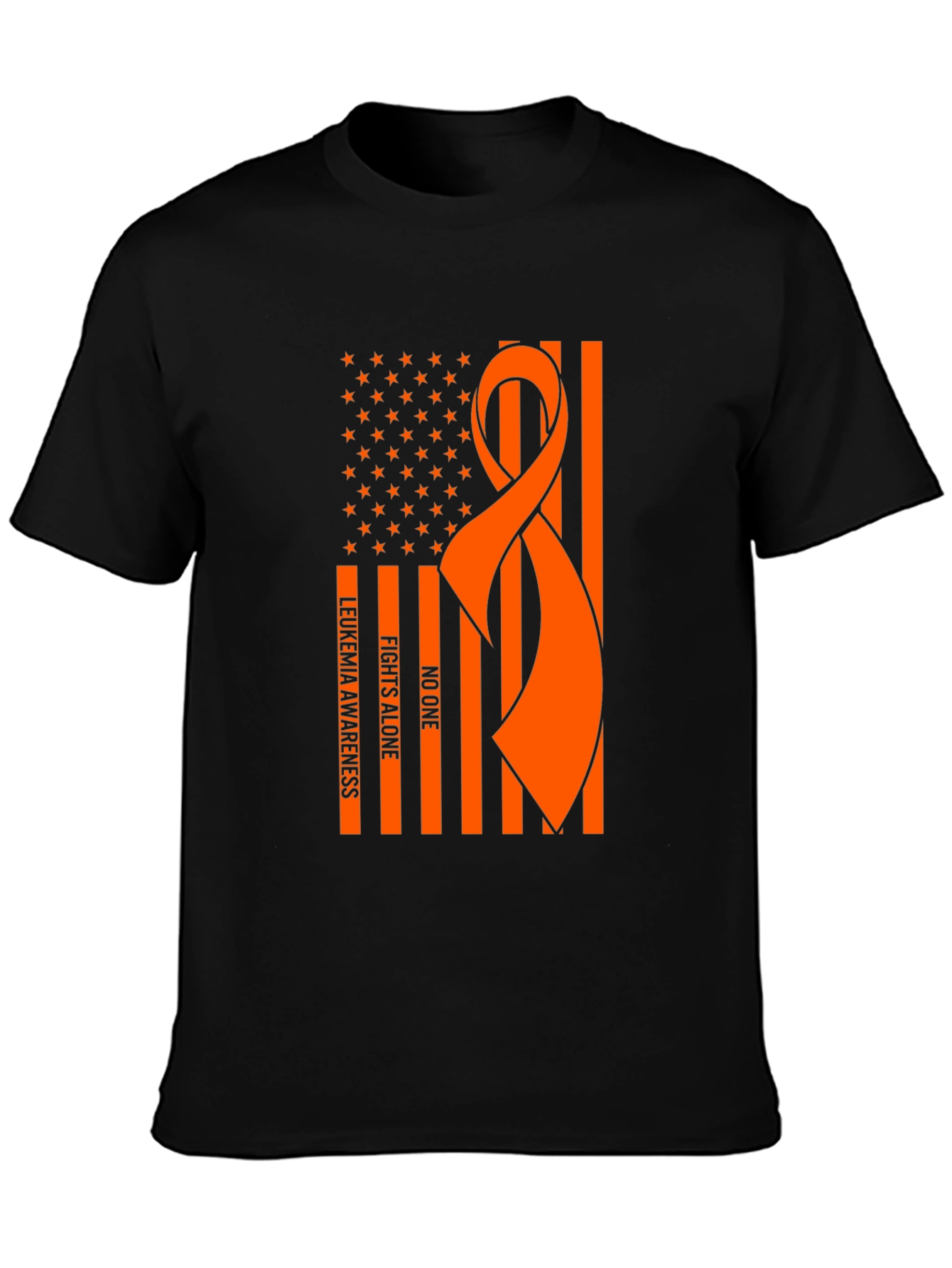Leukemia Awareness Ribbon USA Flag T-Shirt