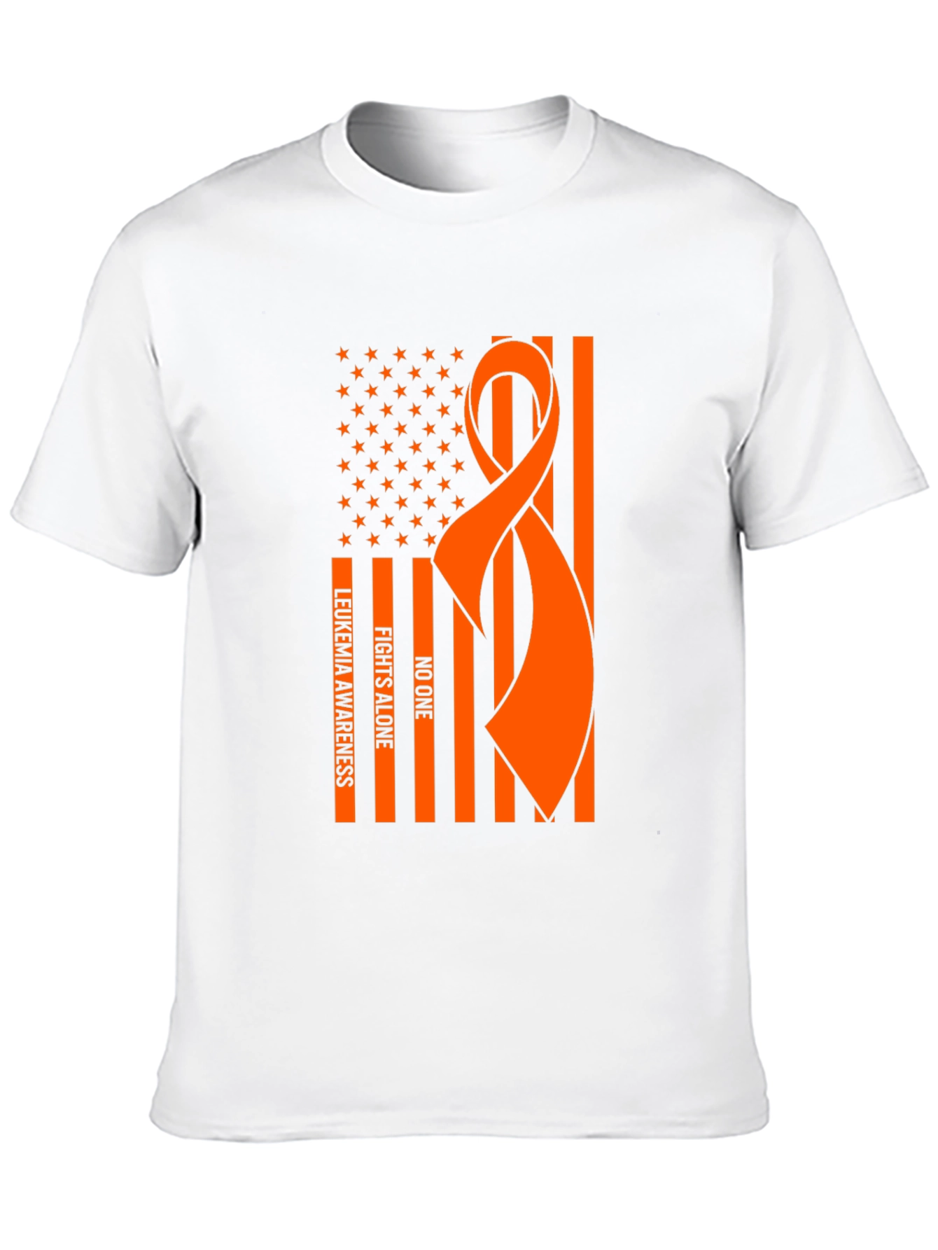 Leukemia Awareness Ribbon USA Flag T-Shirt