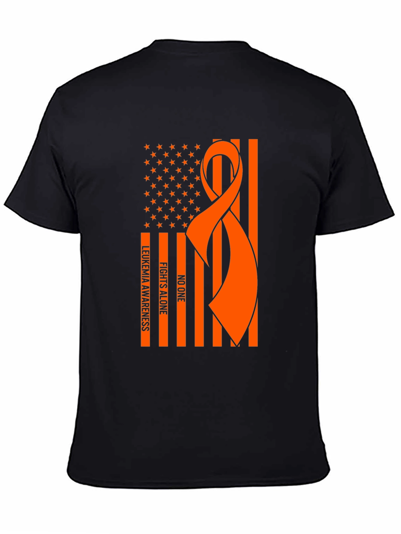 Leukemia Awareness Ribbon USA Flag T-Shirt