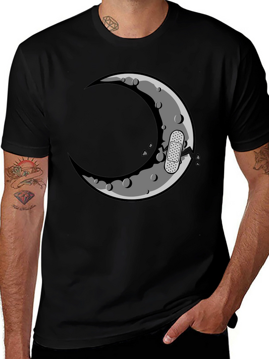 Cracked Moon Graphic T-Shirt - Mens Black Tee