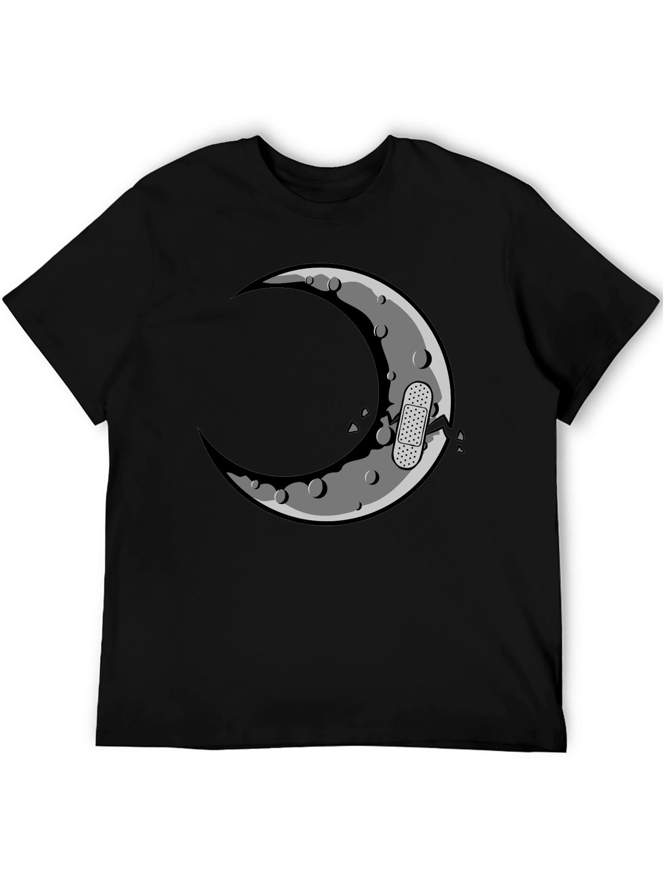 Cracked Moon Graphic T-Shirt - Mens Black Tee