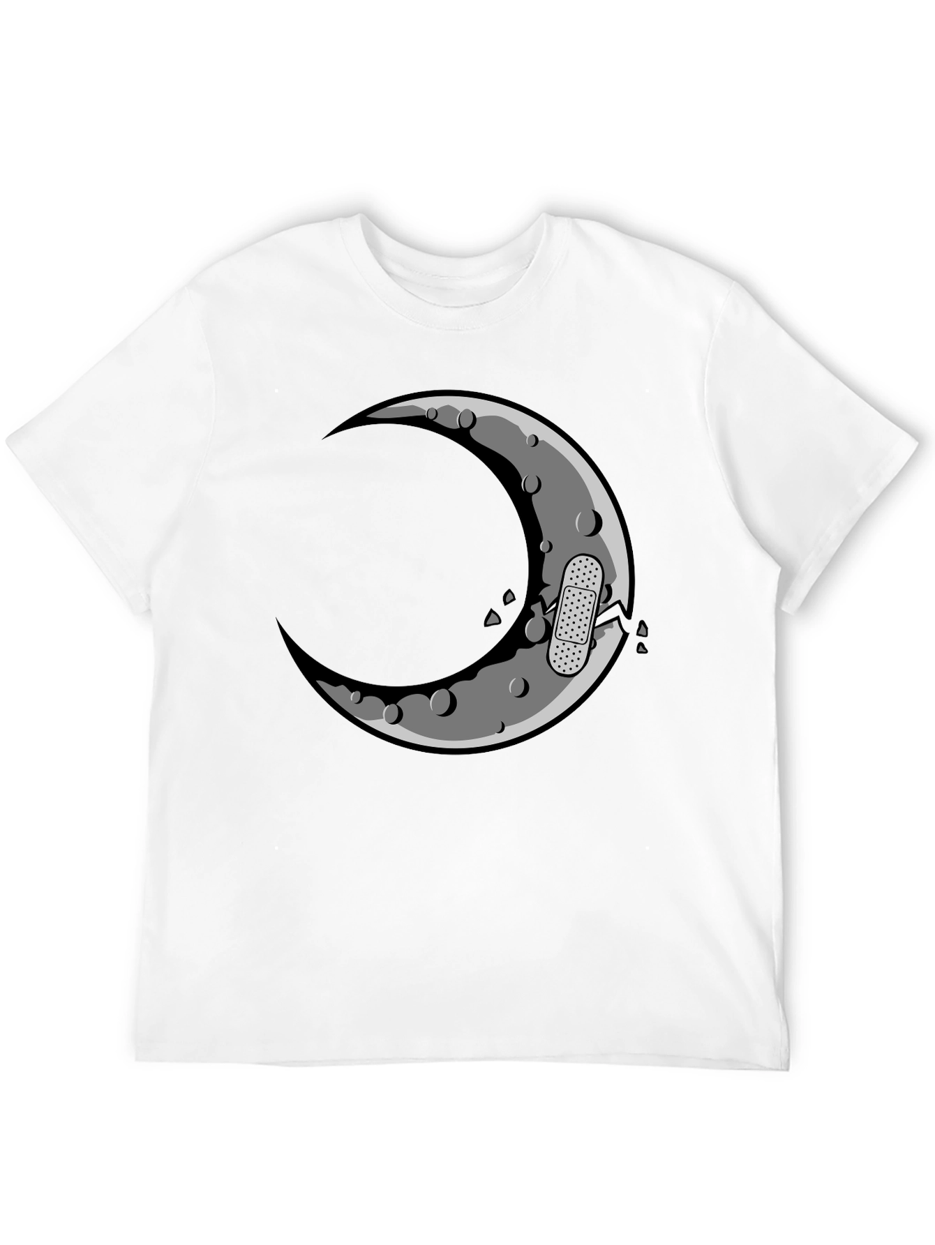 Cracked Moon Graphic T-Shirt - Mens Black Tee