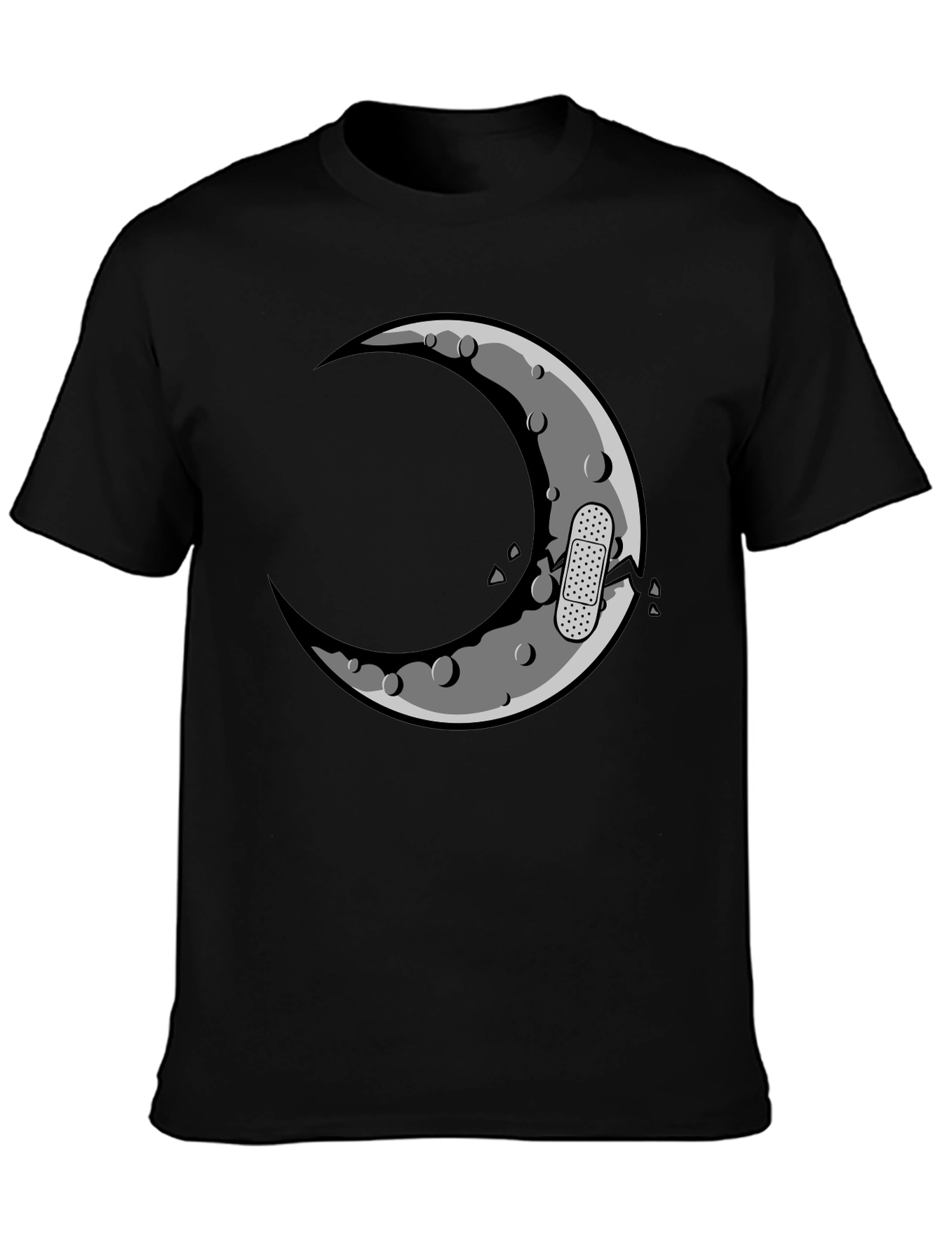 Cracked Moon Graphic T-Shirt - Mens Black Tee