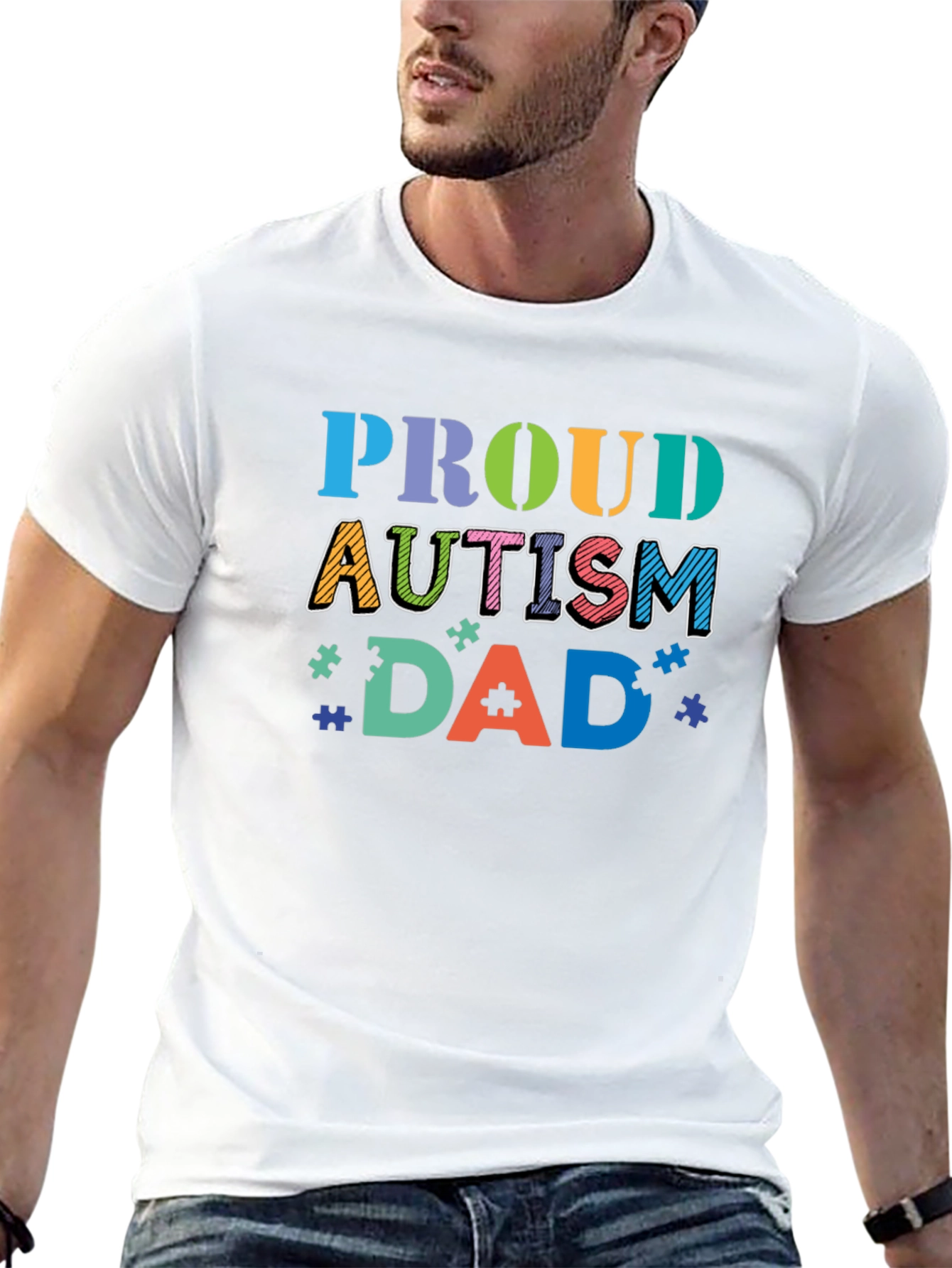 Proud Autism Dad Graphic Tee - Awareness Support