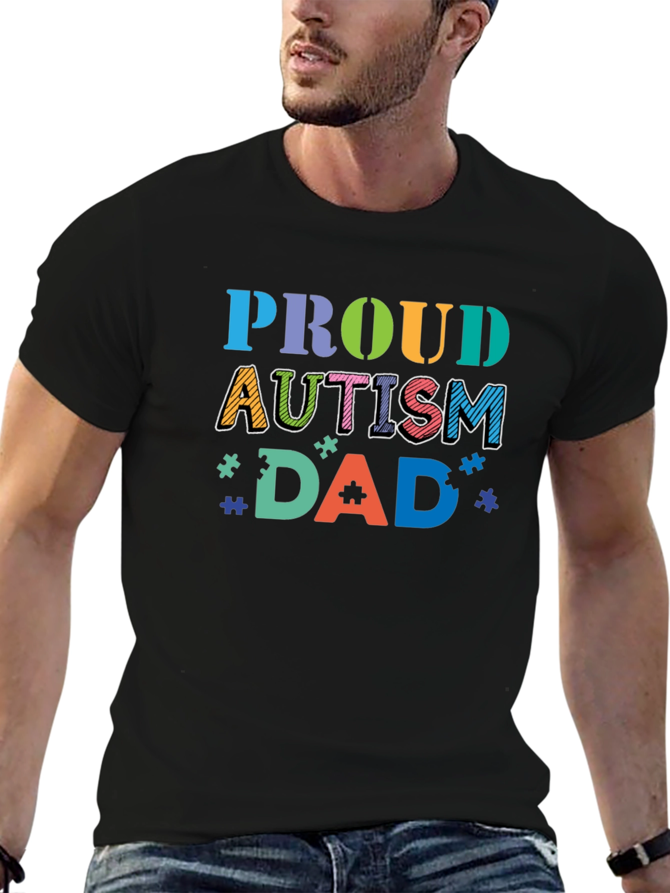 Proud Autism Dad Graphic Tee - Awareness Support