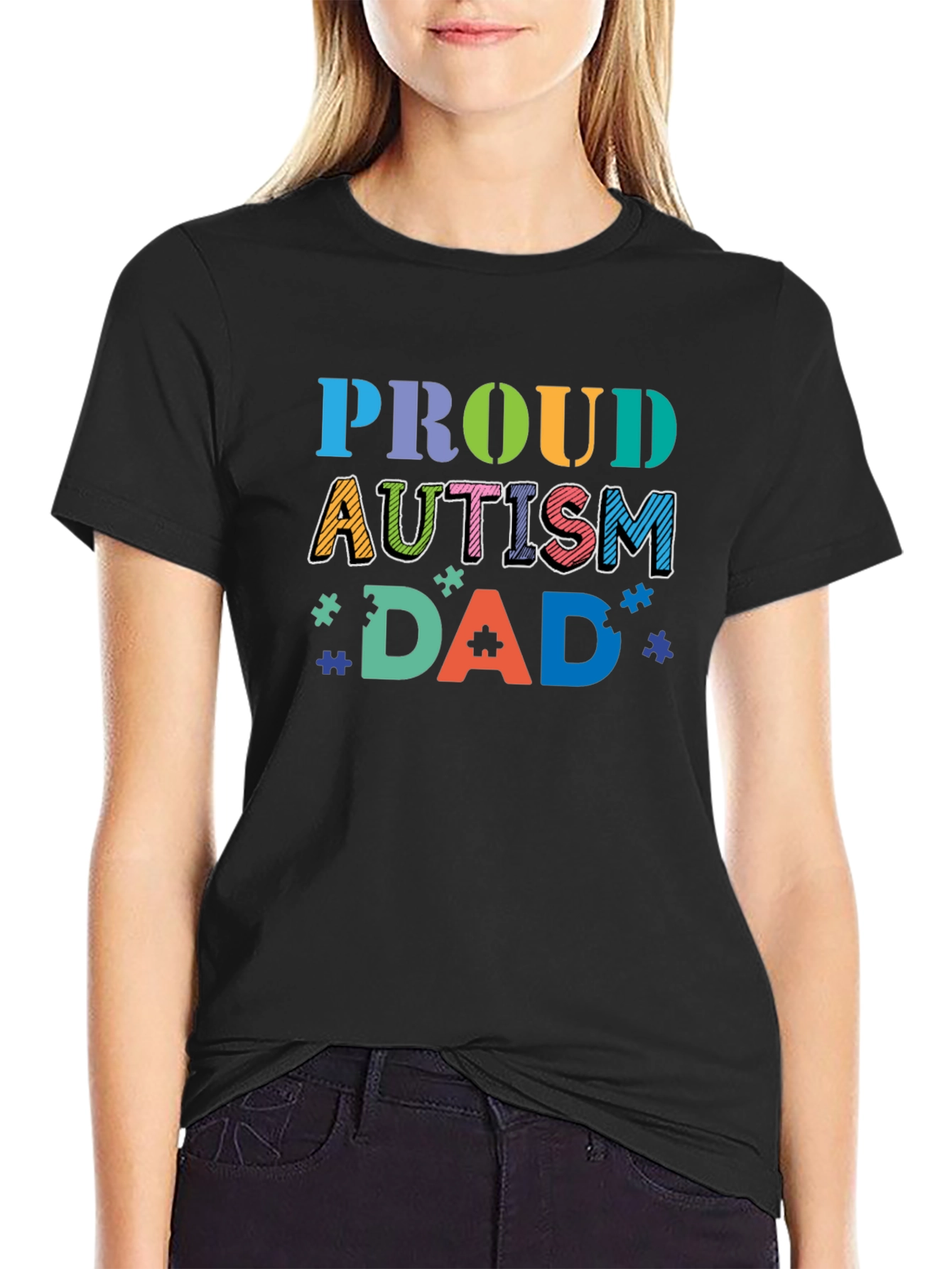 Proud Autism Dad Graphic Tee - Awareness Support