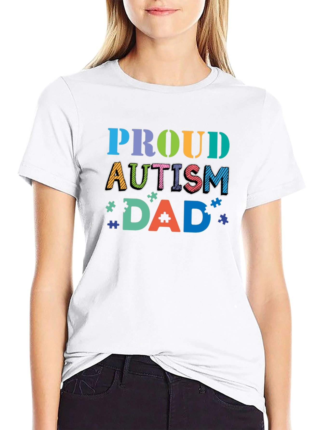 Proud Autism Dad Graphic Tee - Awareness Support