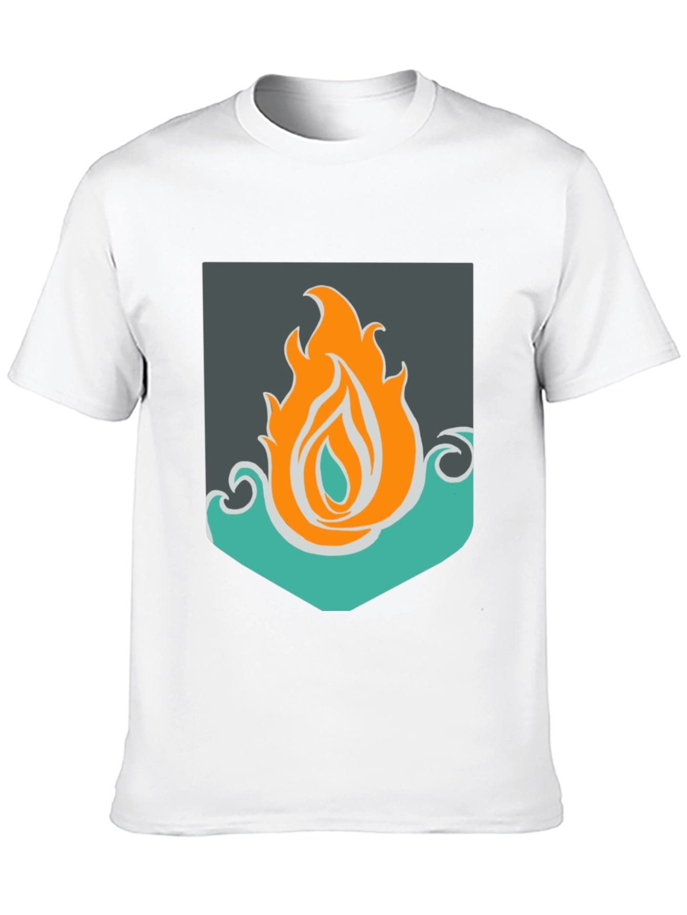 Fire & Water Graphic Tee - Unisex Black T-Shirt