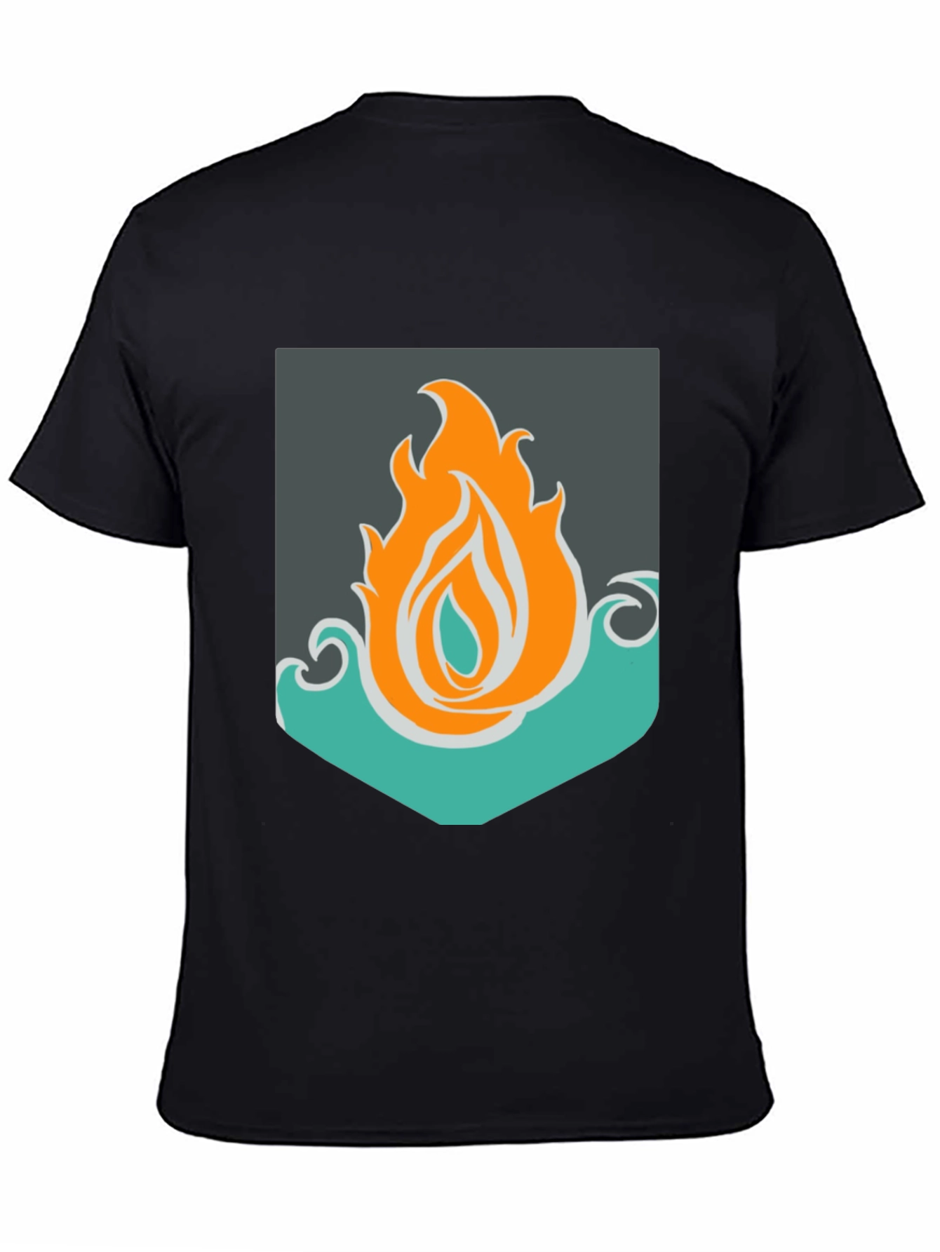 Fire & Water Graphic Tee - Unisex Black T-Shirt