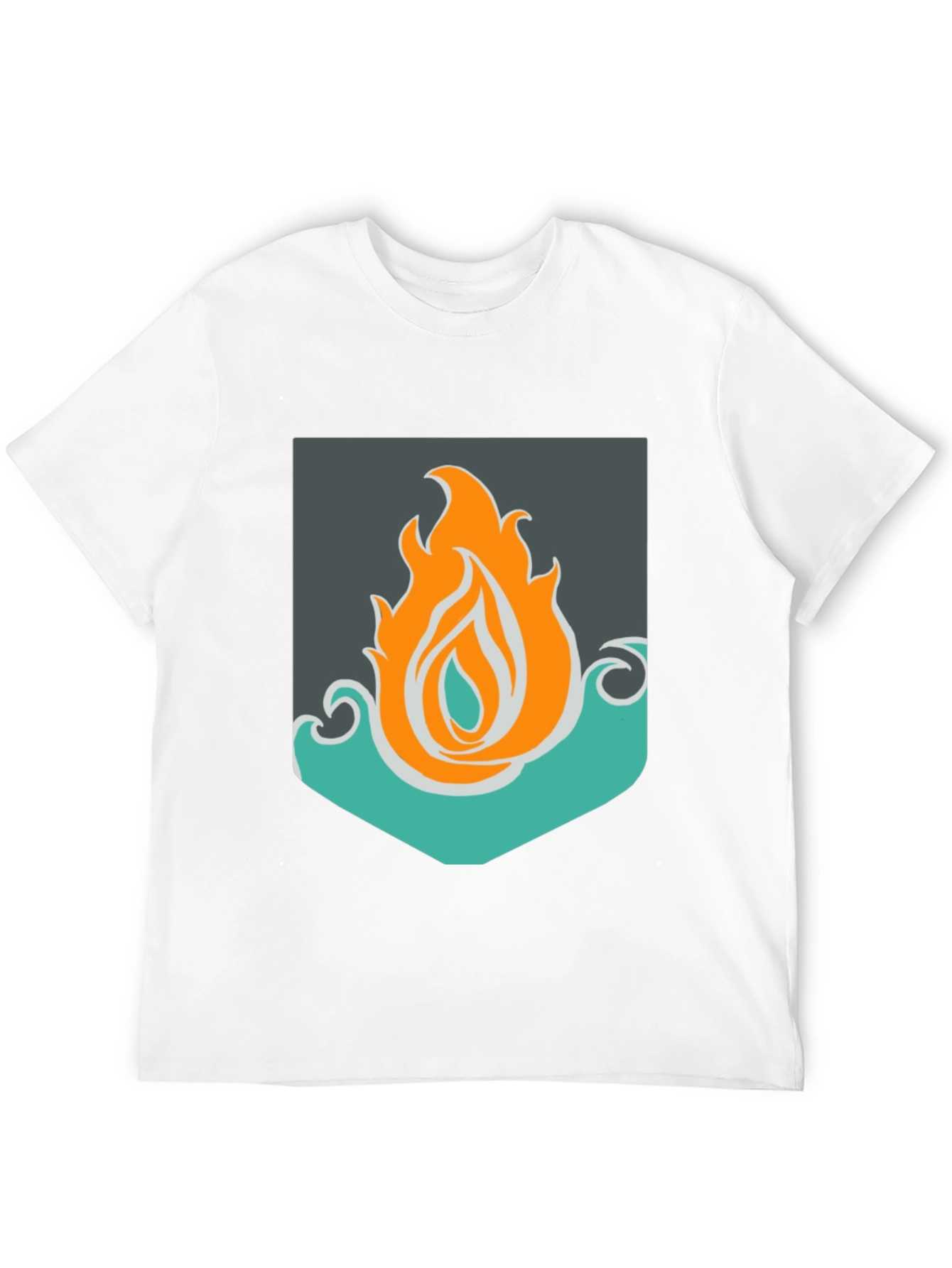 Fire & Water Graphic Tee - Unisex Black T-Shirt