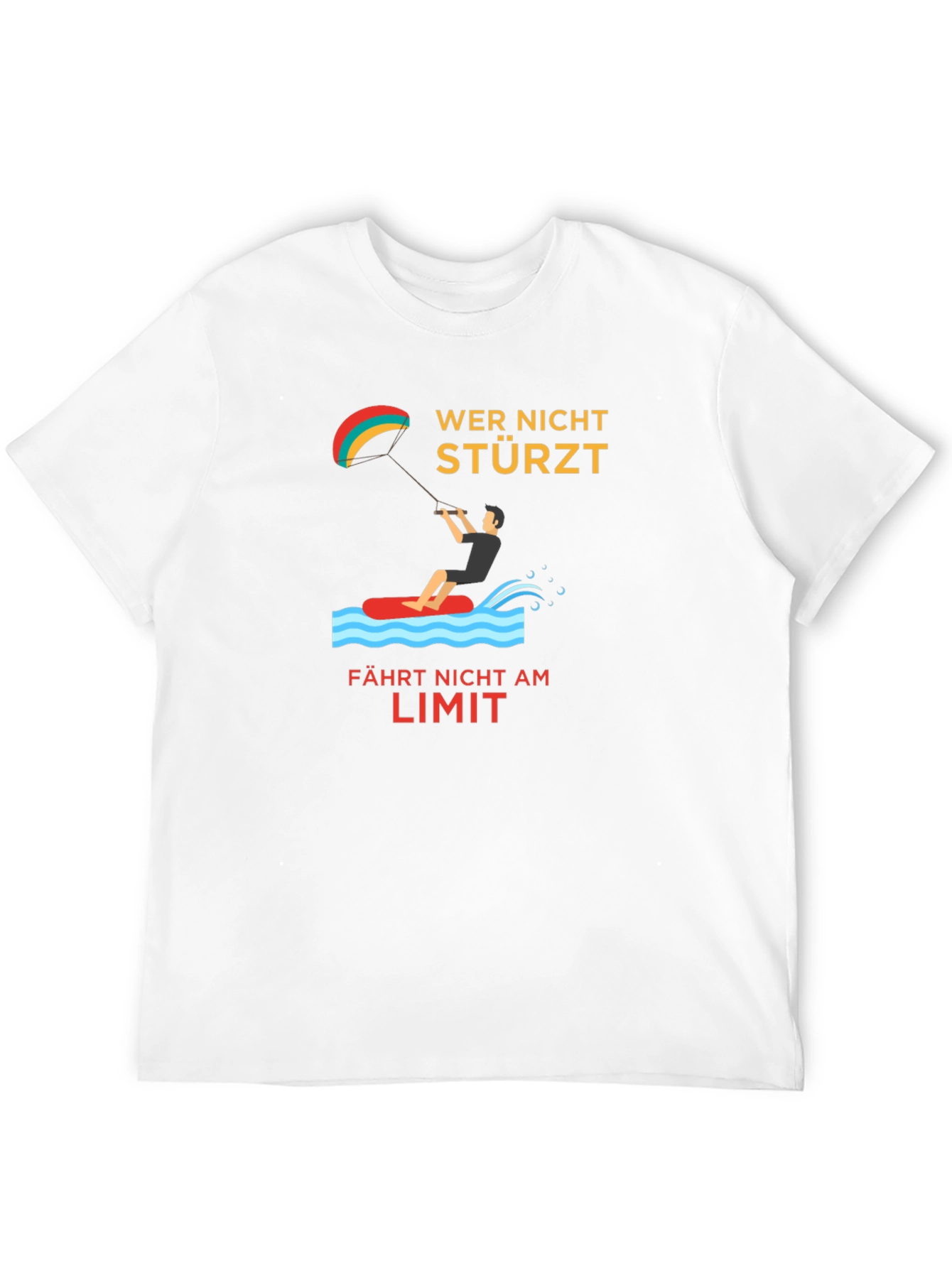 Kitesurfing Tee -  Wer Nicht Stürzt Design