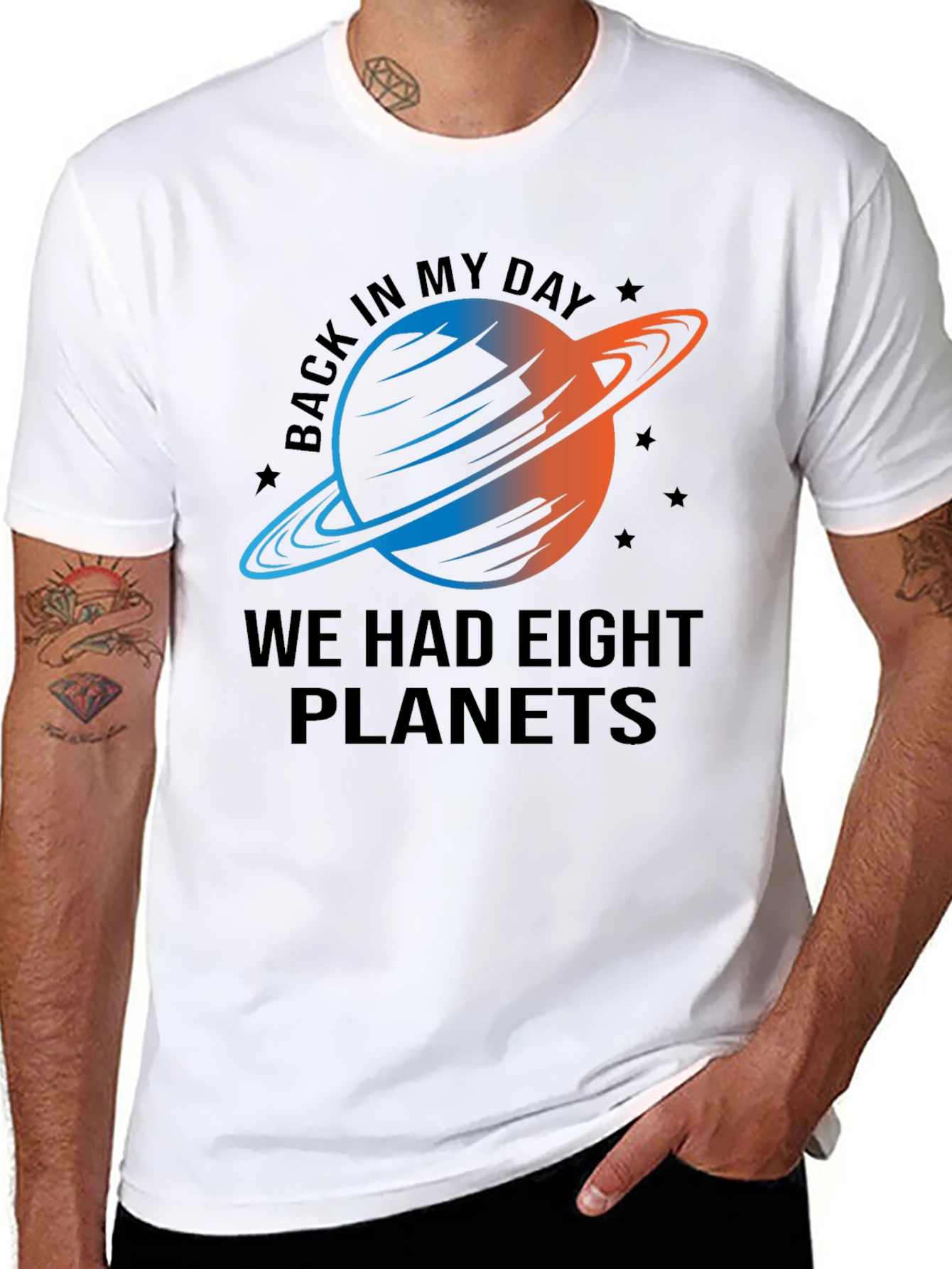 Eight Planets Graphic T-Shirt - Retro Astronomy Tee