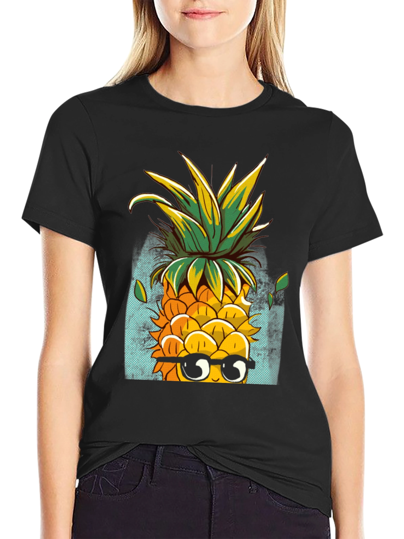 Cool Pineapple Graphic Tee - Quirky Black T-Shirt