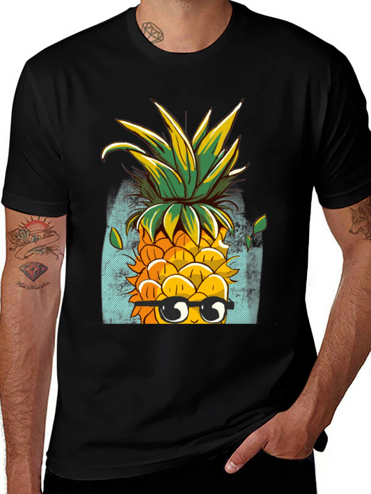 Cool Pineapple Graphic Tee - Quirky Black T-Shirt