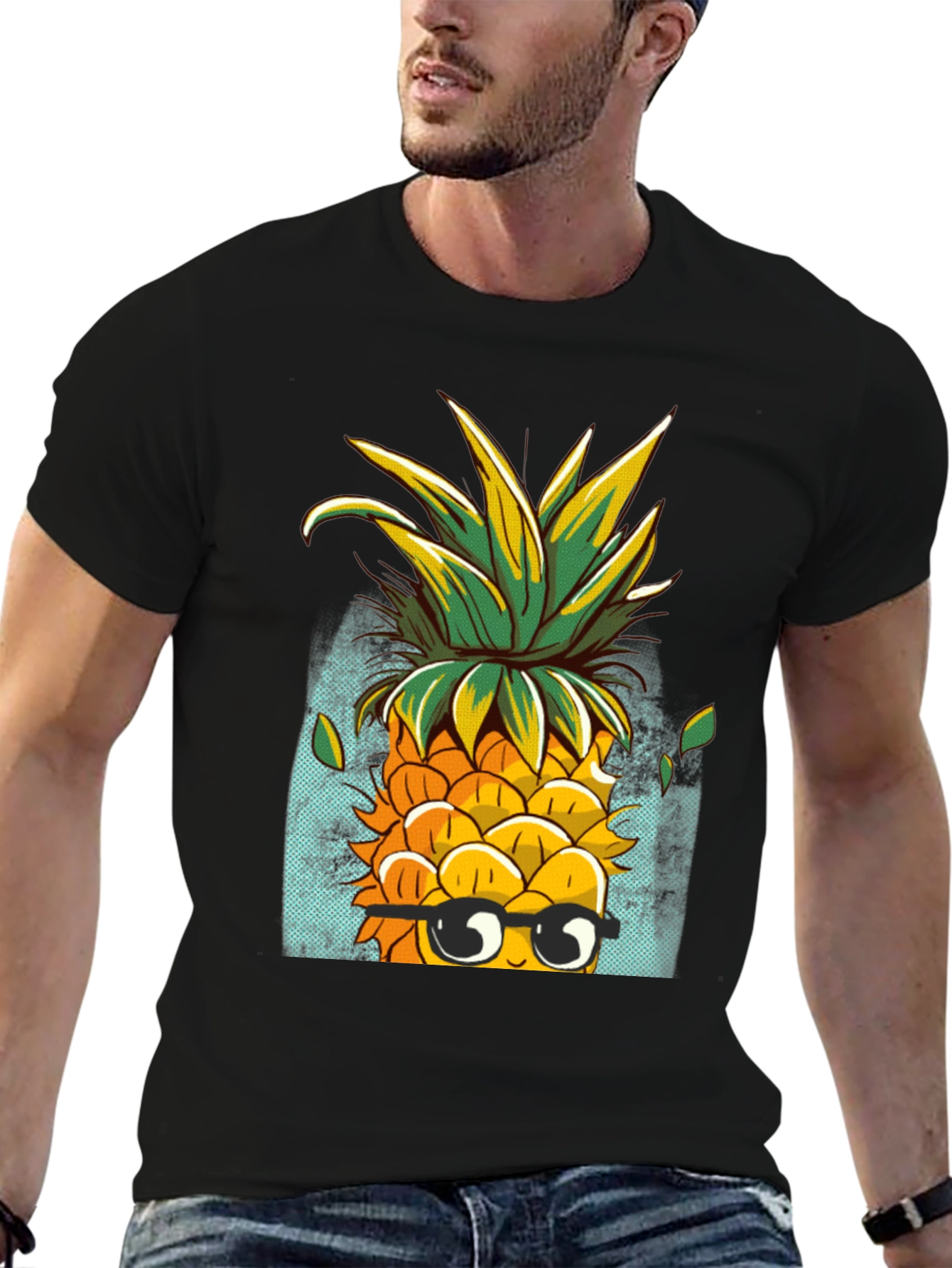 Cool Pineapple Graphic Tee - Quirky Black T-Shirt
