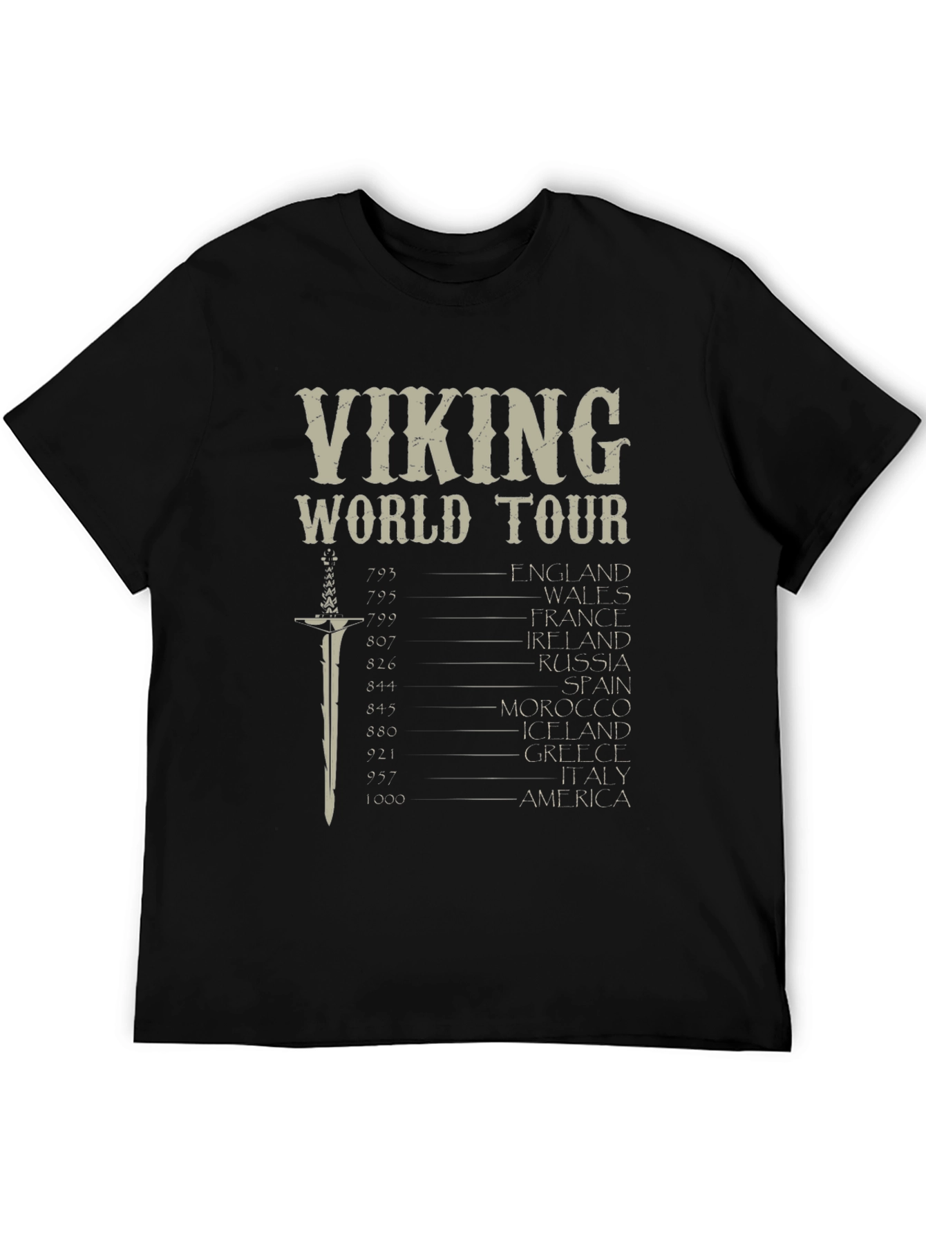 Viking World Tour Graphic T-Shirt - Black