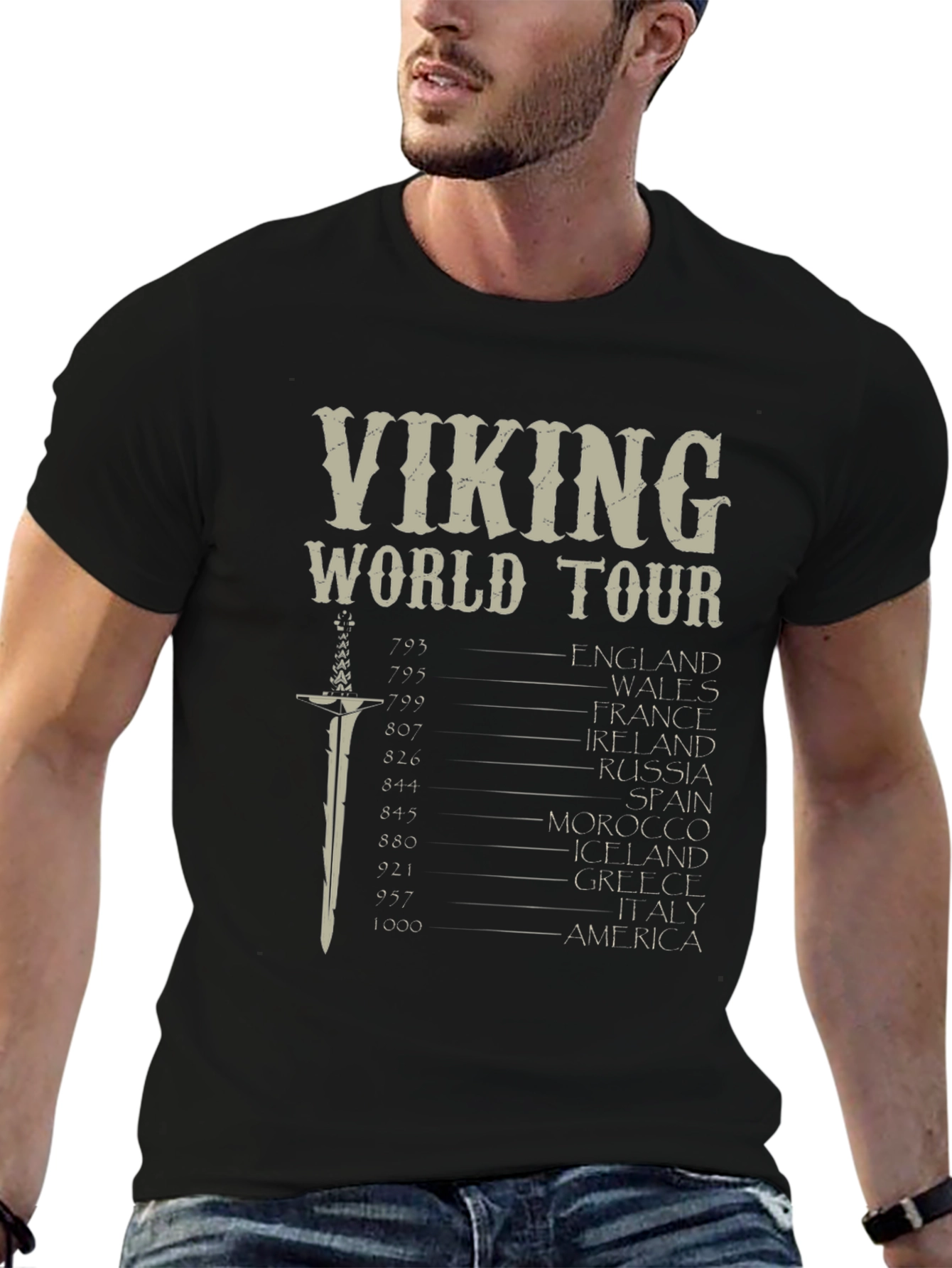 Viking World Tour Graphic T-Shirt - Black