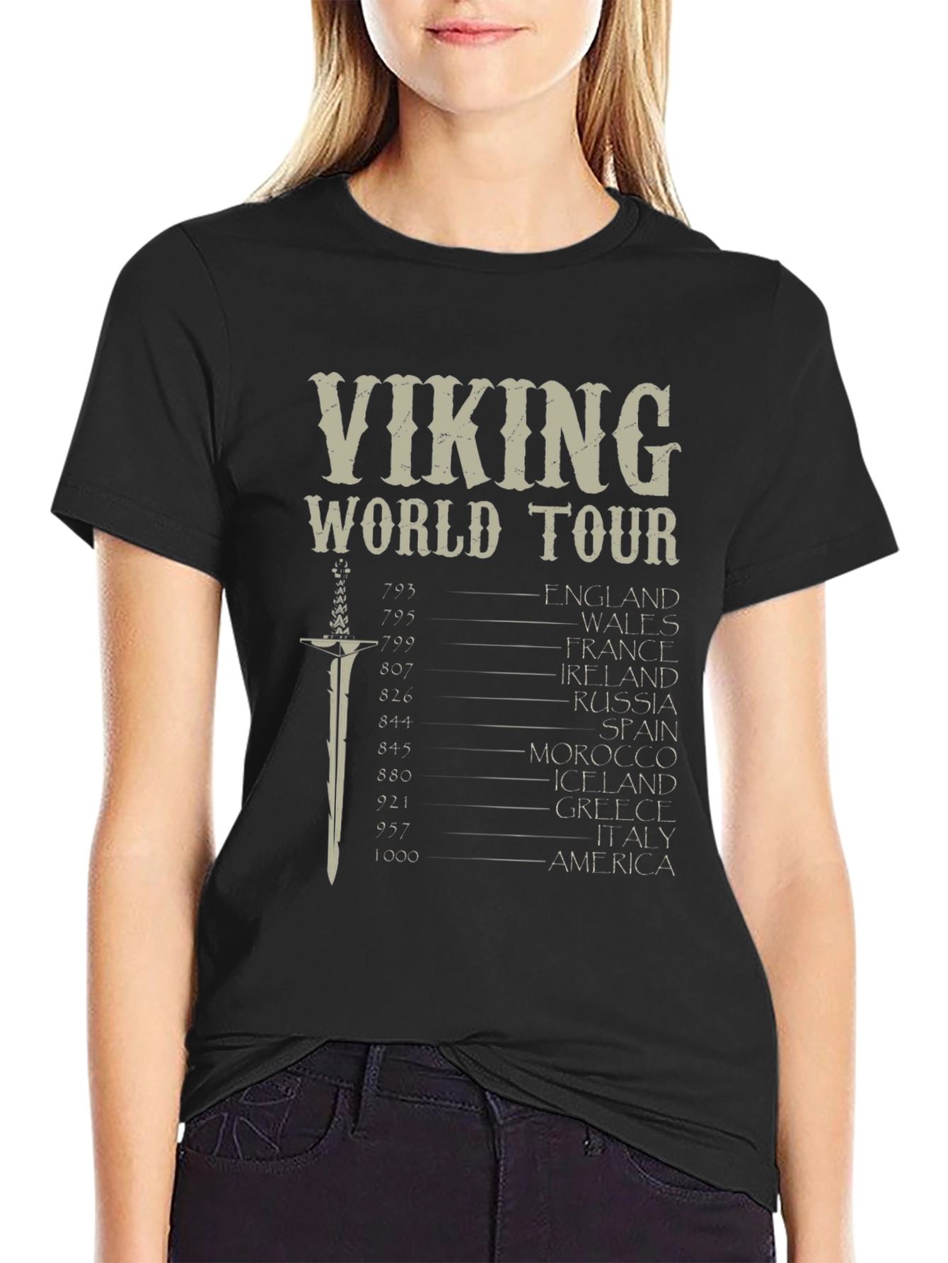 Viking World Tour Graphic T-Shirt - Black