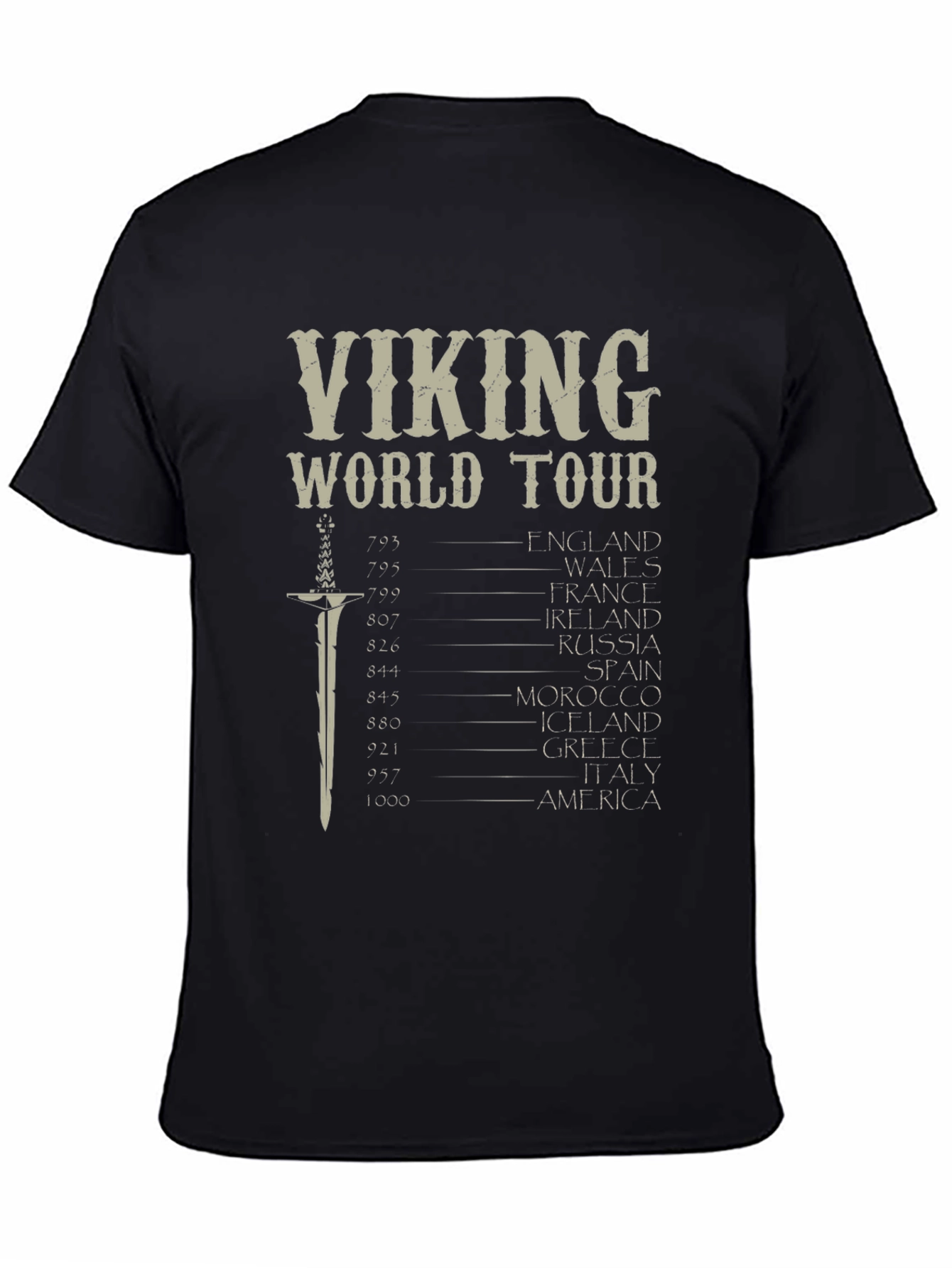 Viking World Tour Graphic T-Shirt - Black